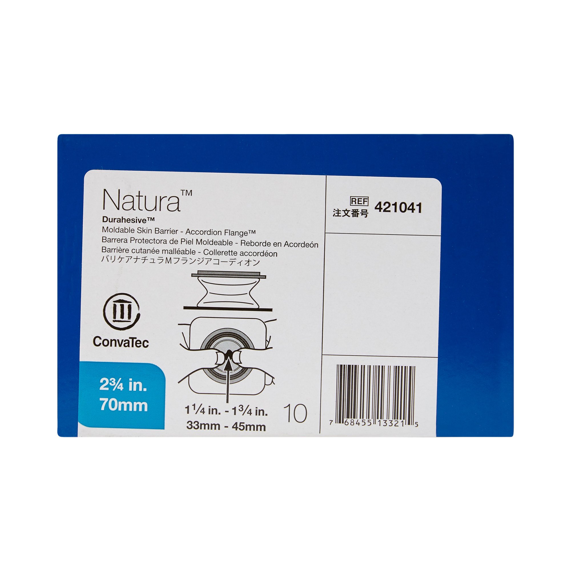 ConvaTec 421041 - Natura™ Skin Barrier, 2-3/4 Inch Flange - 10/Box
