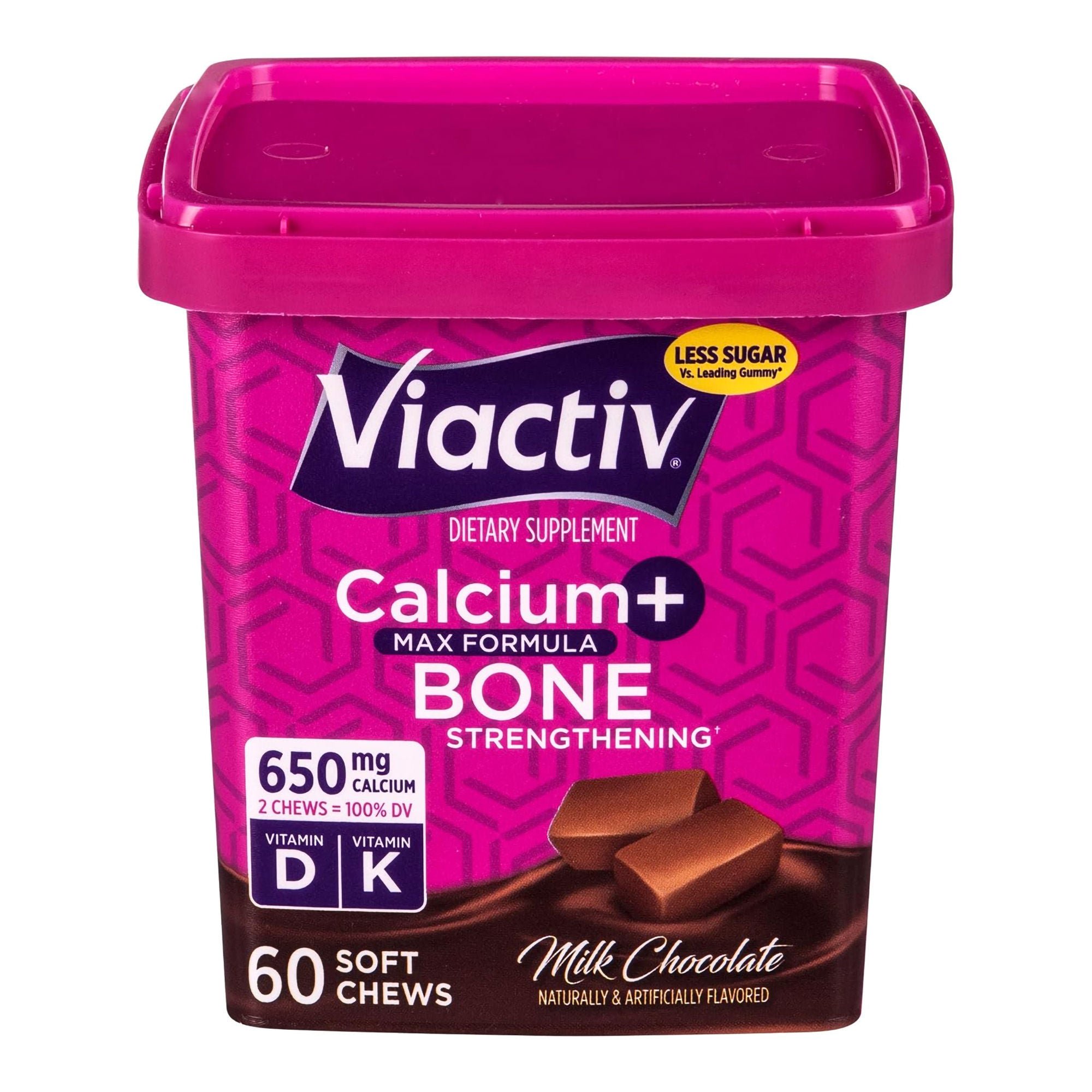 Emerson Healthcare - 85714100497 Dietary Supplement Viactiv® Calcium / Vitamin D / Vitamin K 650 mg - 500 IU - 40 mcg Strength Chewable Tablet 60 per Box Milk Chocolate Flavor