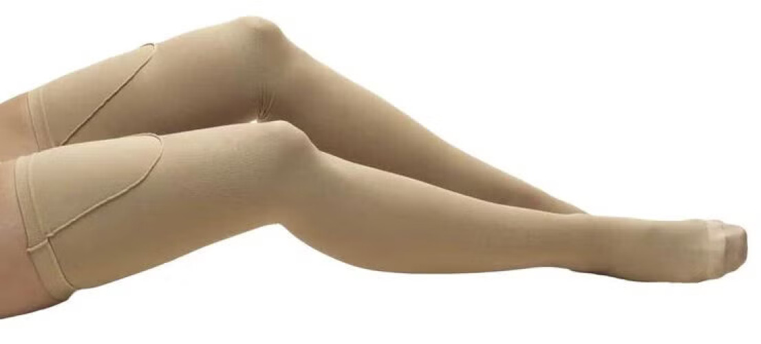 Truform - 8810-BG-LG Anti-embolism Stocking Truform® Thigh High Large Beige Closed Toe
