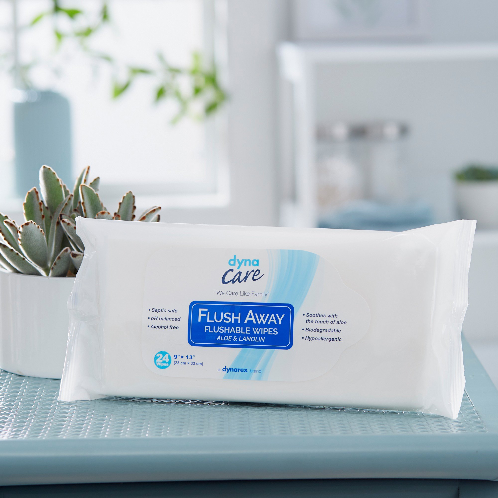 Dynarex 1322 - Dynarex Flush Away Personal Wipes, Adult, Soft Pack, Aloe/Lanolin - 1/Pack, 24/Case