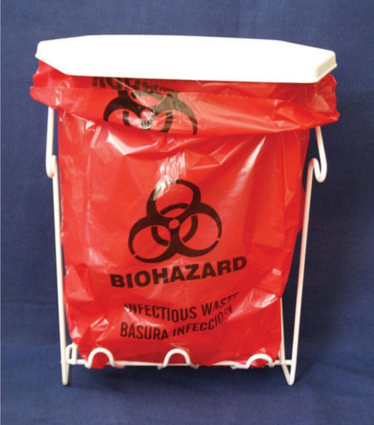 Market Lab Inc - 4919 Biohazard Waste Bag Biohazard Symbol / Biohazardous Waste / Infectious Waste 3 gal. Red 14-1/4 X 18-3/4 Inch