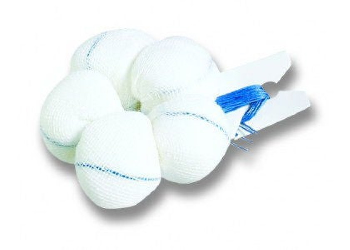 Dukal - 10606 Surgical Tonsil Sponge Dukal X-Ray Detectable Cotton Gauze 1 Inch Diameter 5 Count Card Sterile