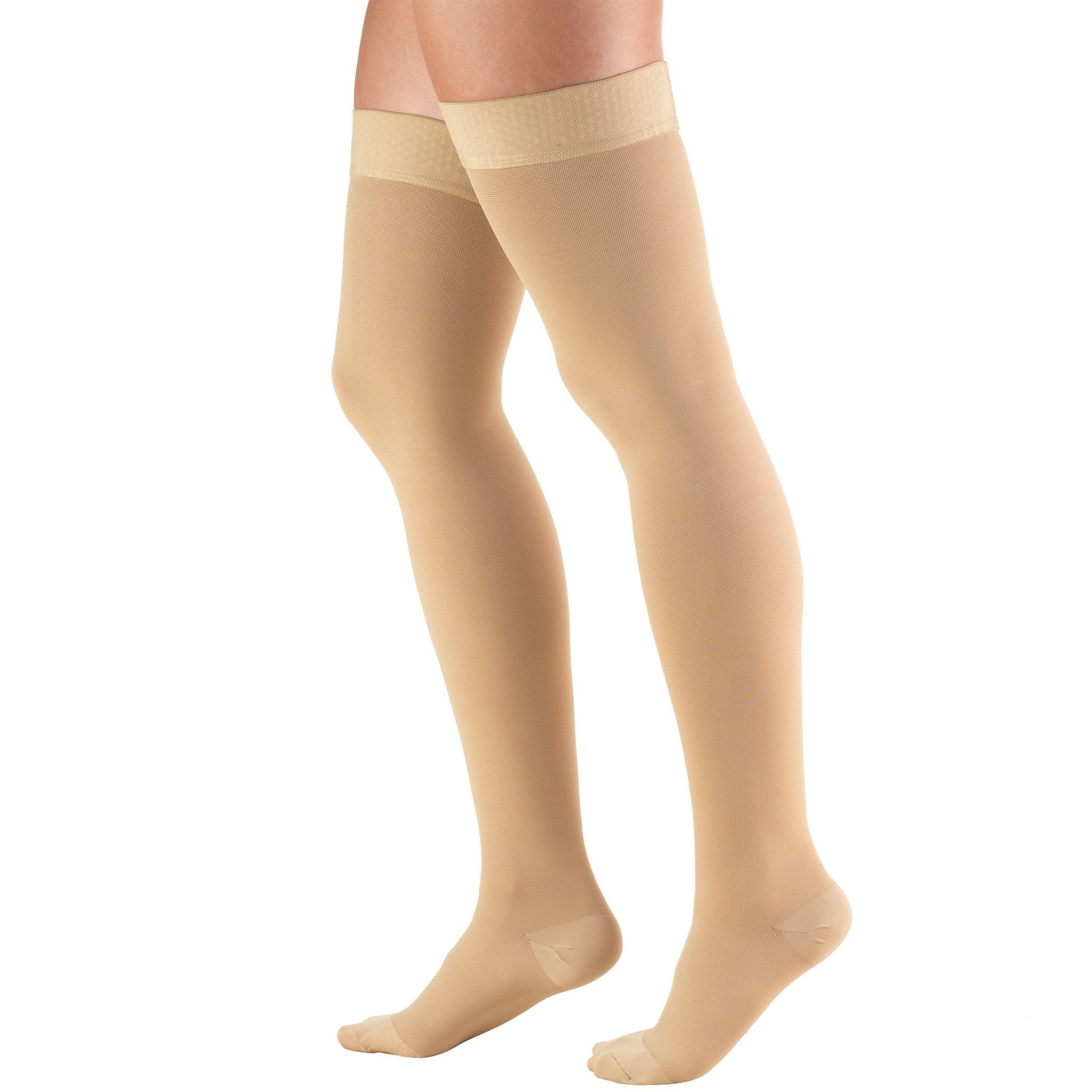 Truform - 8848-BG-LG Compression Stocking Truform® Thigh High Large Beige Closed Toe