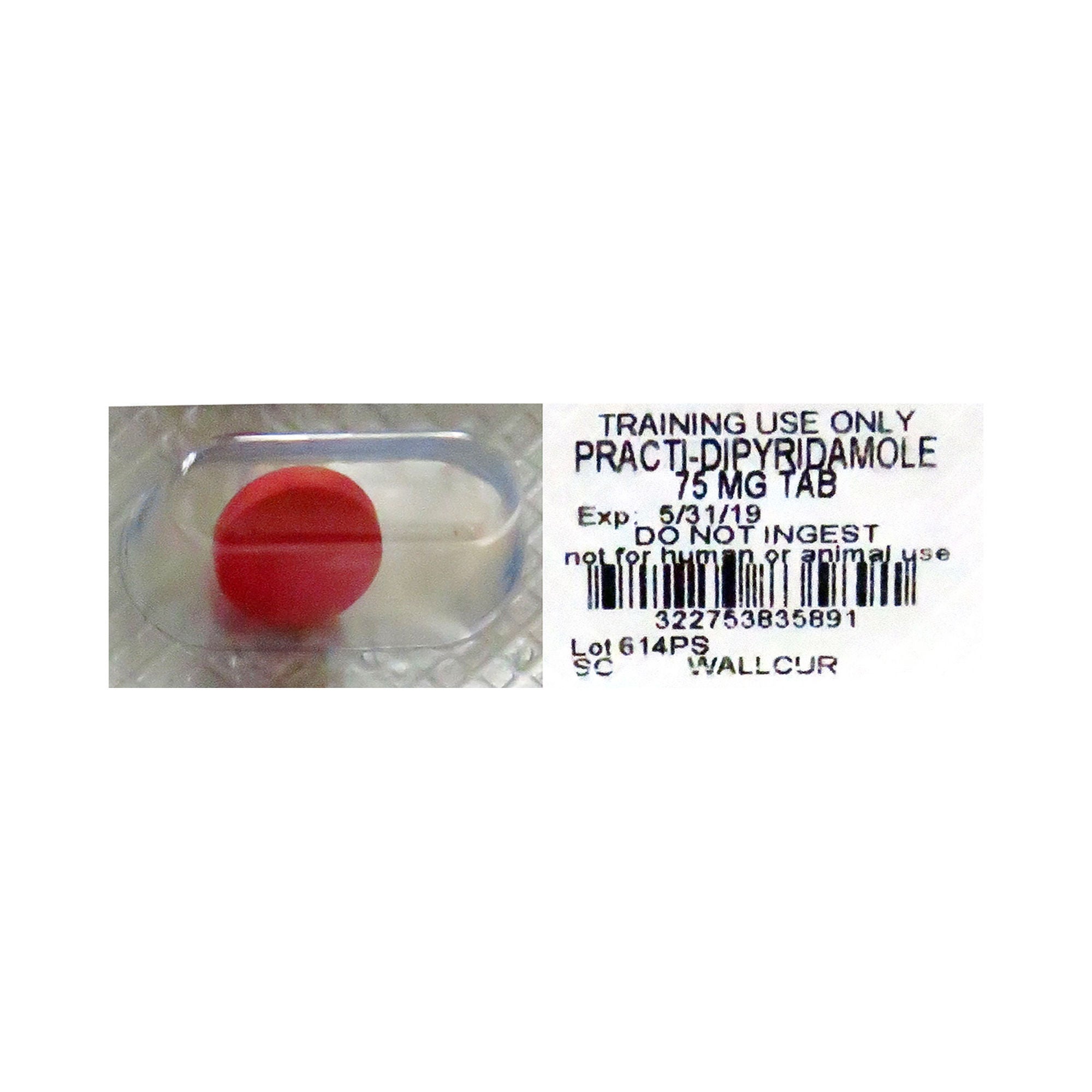 Wallcur - 614PS Clinical Training Medication Practi-Dipyridamole™ Oral Med Tablet Blister Pack 75 mg per Dose