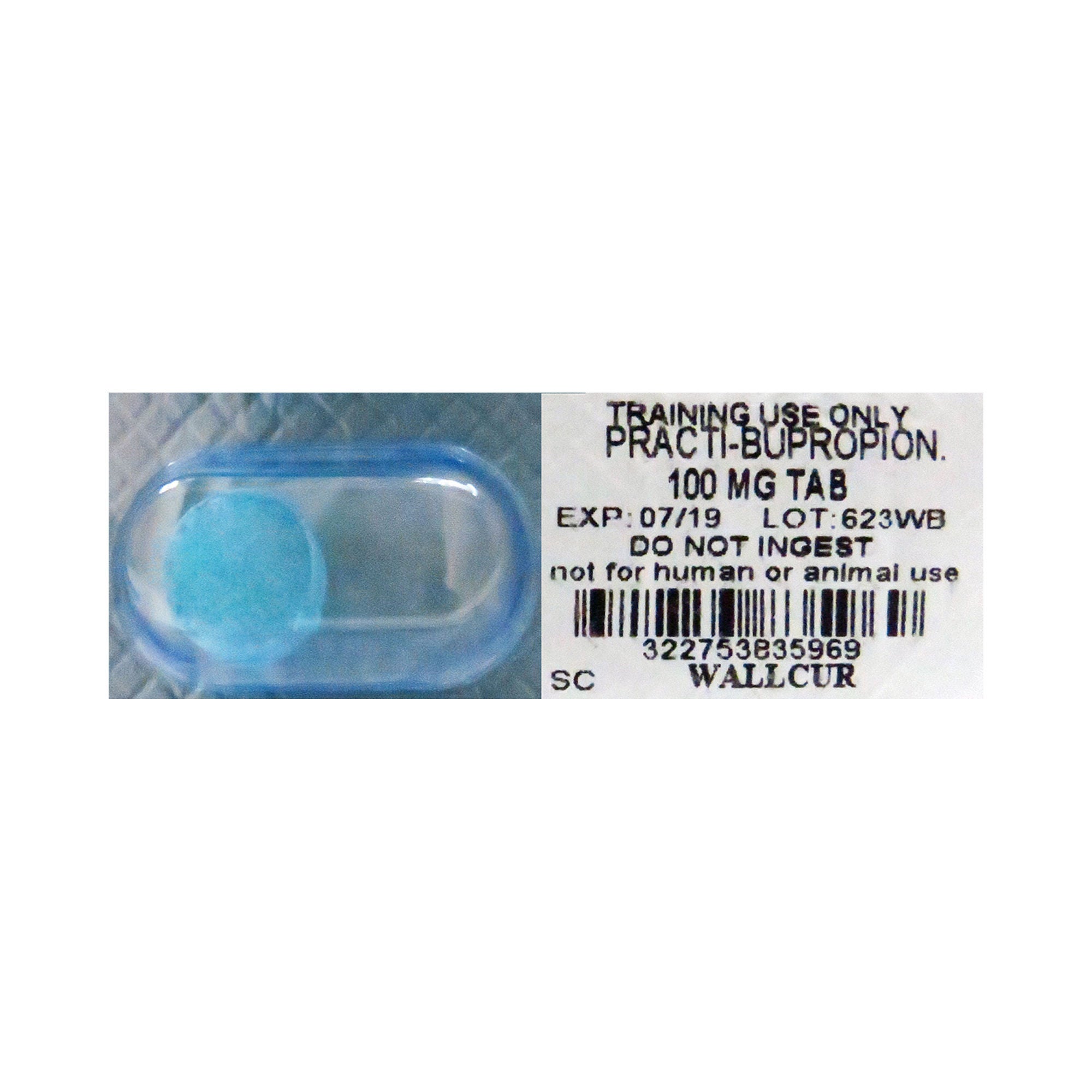 Wallcur - 623WB Clinical Training Medication Practi-Buropion™ Oral Med Tablet Blister Pack 100 mg per Dose