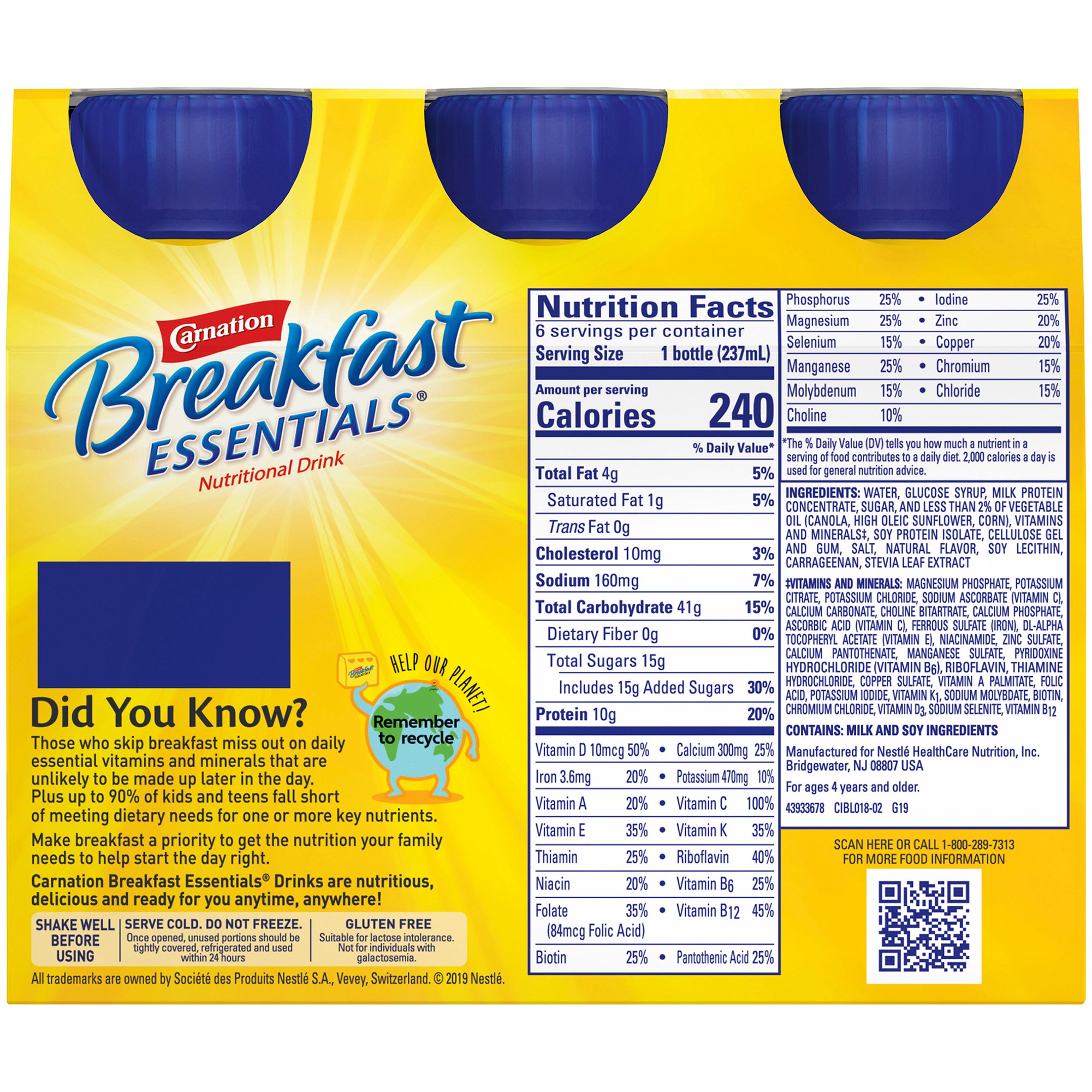 Nestle Healthcare Nutrition - 12230501 Carnation Breakfast Essentials® Vanilla Nutritional Drink