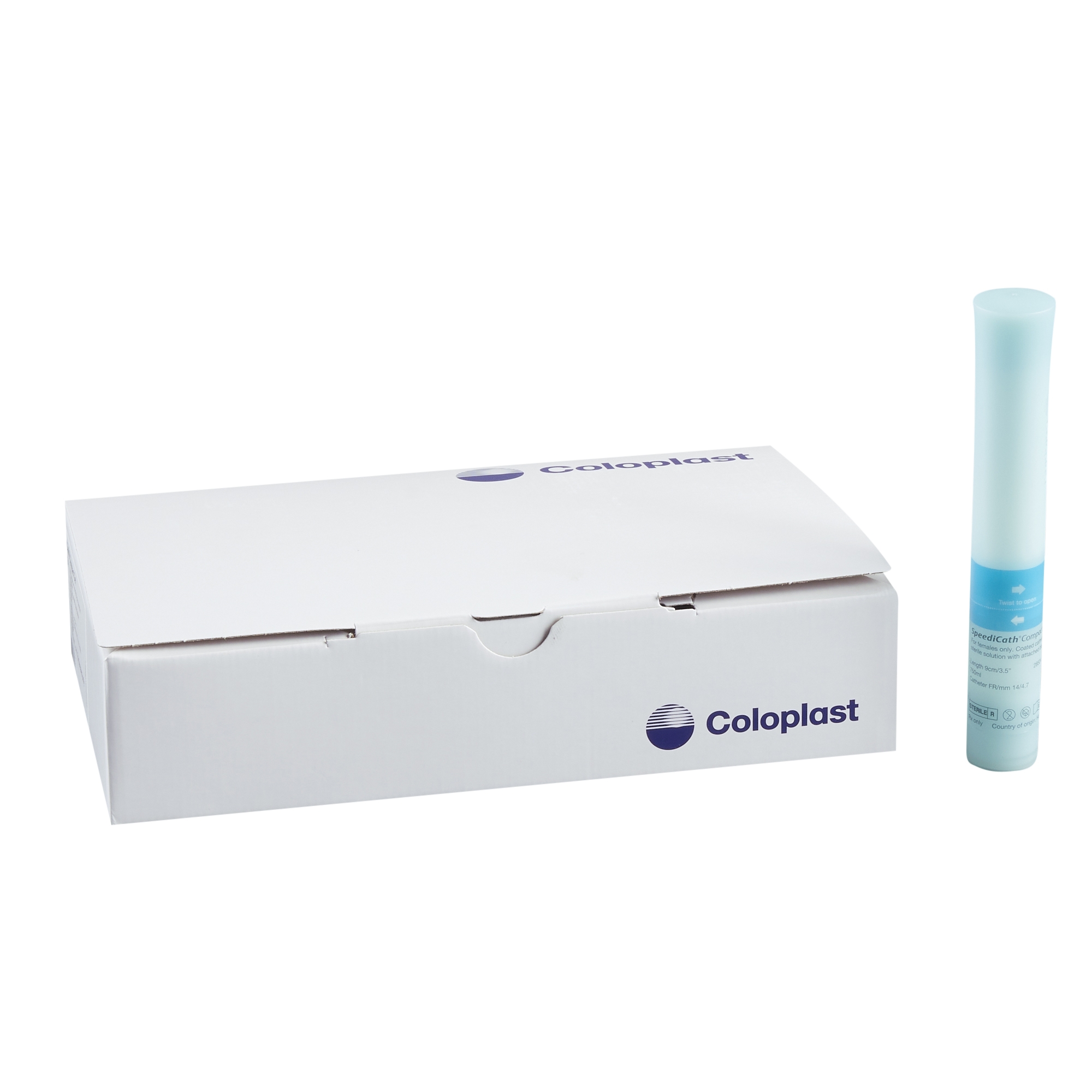 Coloplast - 28524 SpeediCath Compact Set Female Urethral Catheter 3.5in 14Fr 750mL Bag 28524