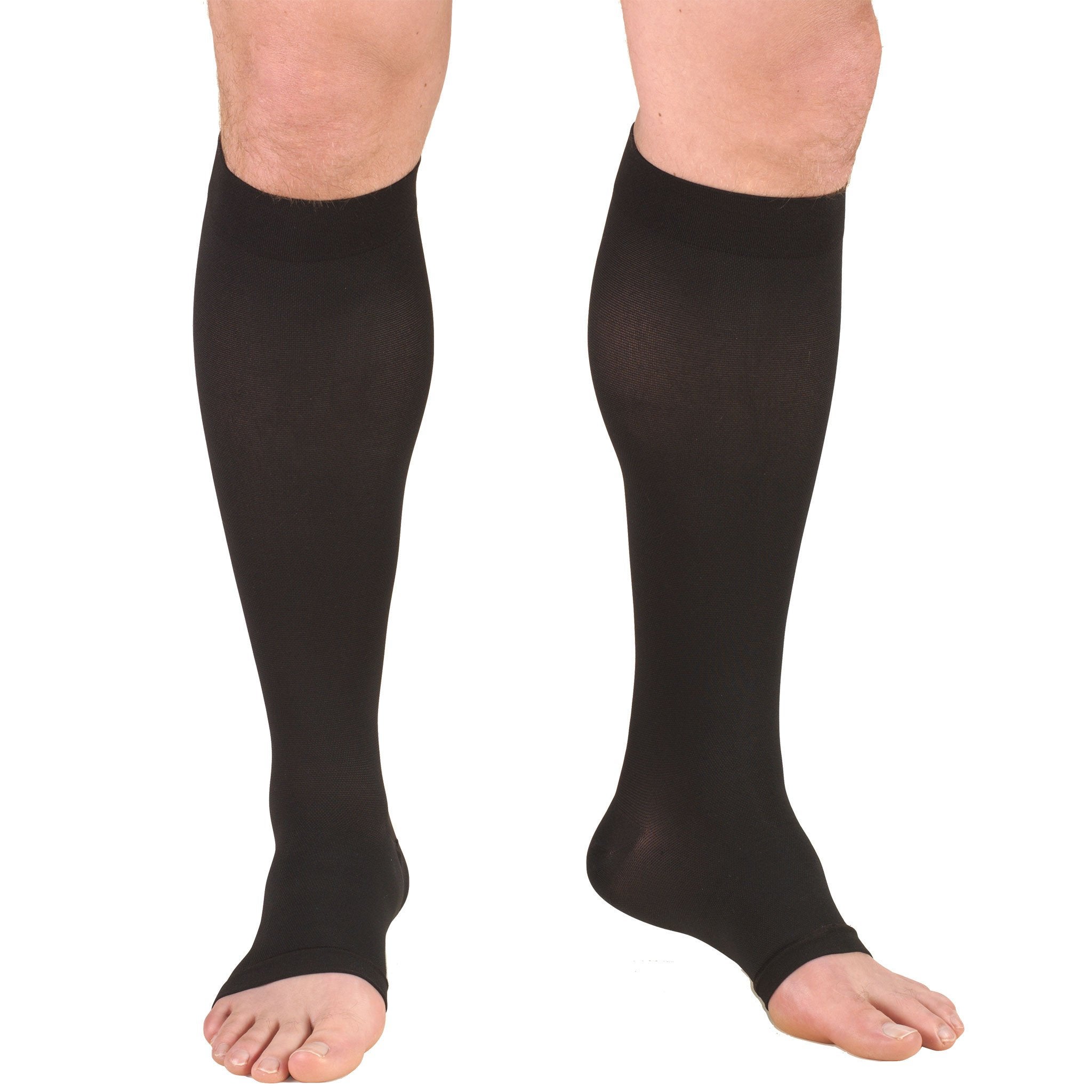 Truform - 865-BL-MED Compression Stocking Truform® Knee High Medium Black Open Toe
