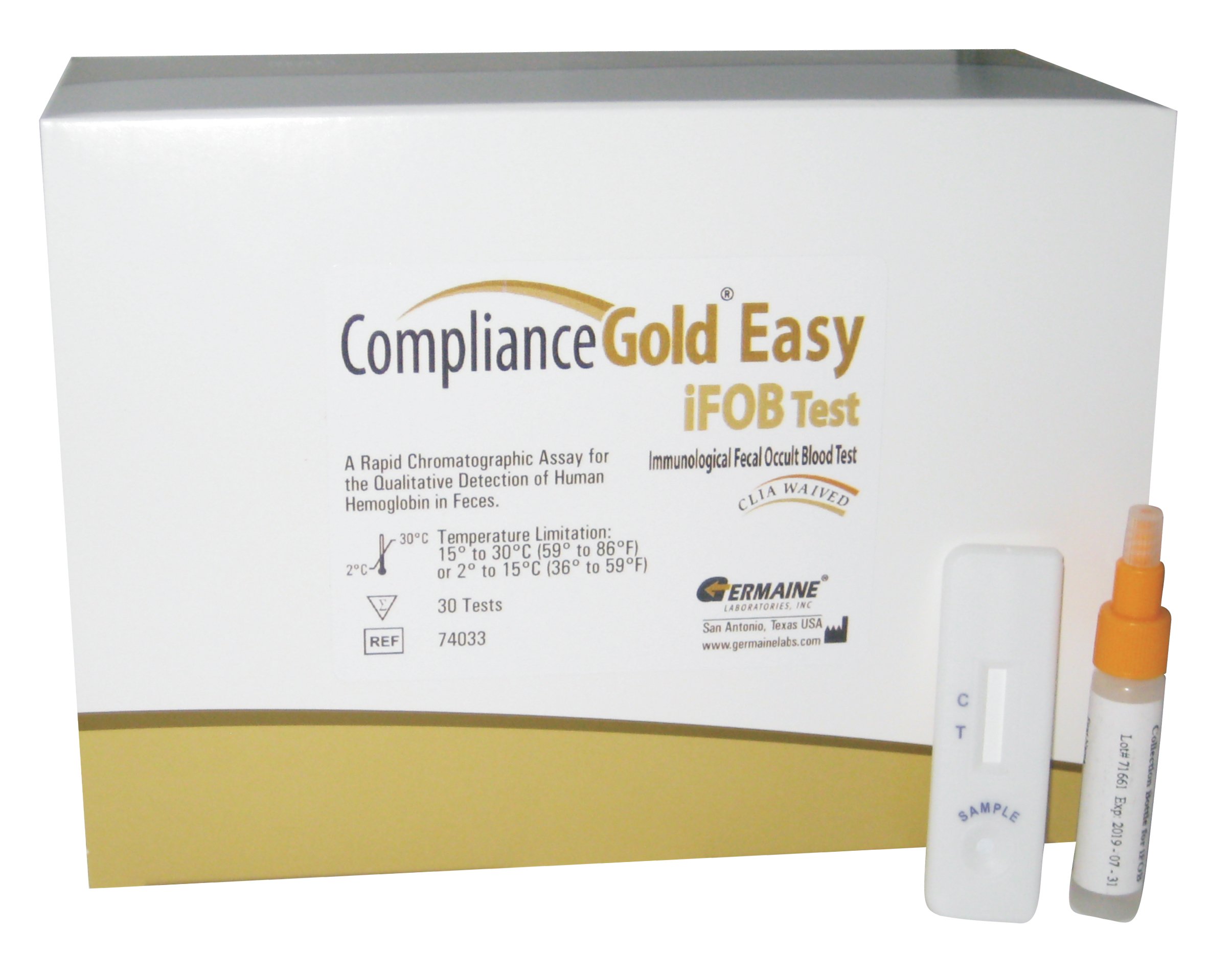 Compliance Gold iFOB Easy Cancer Screening Test Kit 74033 by Germaine Laboratories