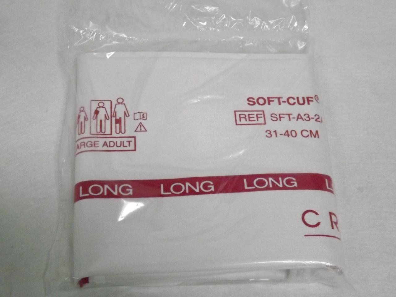 GE Healthcare - SFT-A3-2A Single Patient Use Blood Pressure Cuff Set Soft-Cuf® 31 to 40 cm Arm Cloth Fabric Cuff Large Adult Cuff