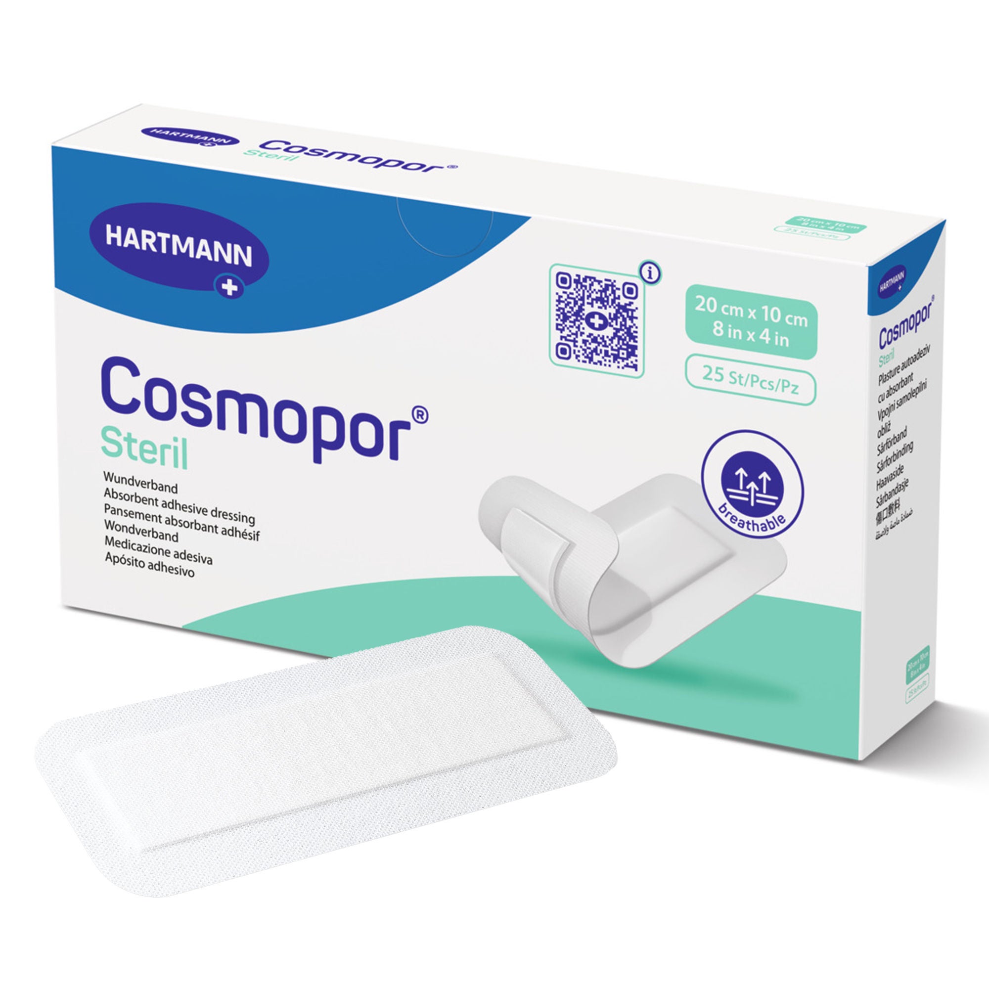 Hartmann - 900812 Island Dressing Cosmopor® Steril 4 X 8 Inch Rectangle Sterile Water Resistant Backing