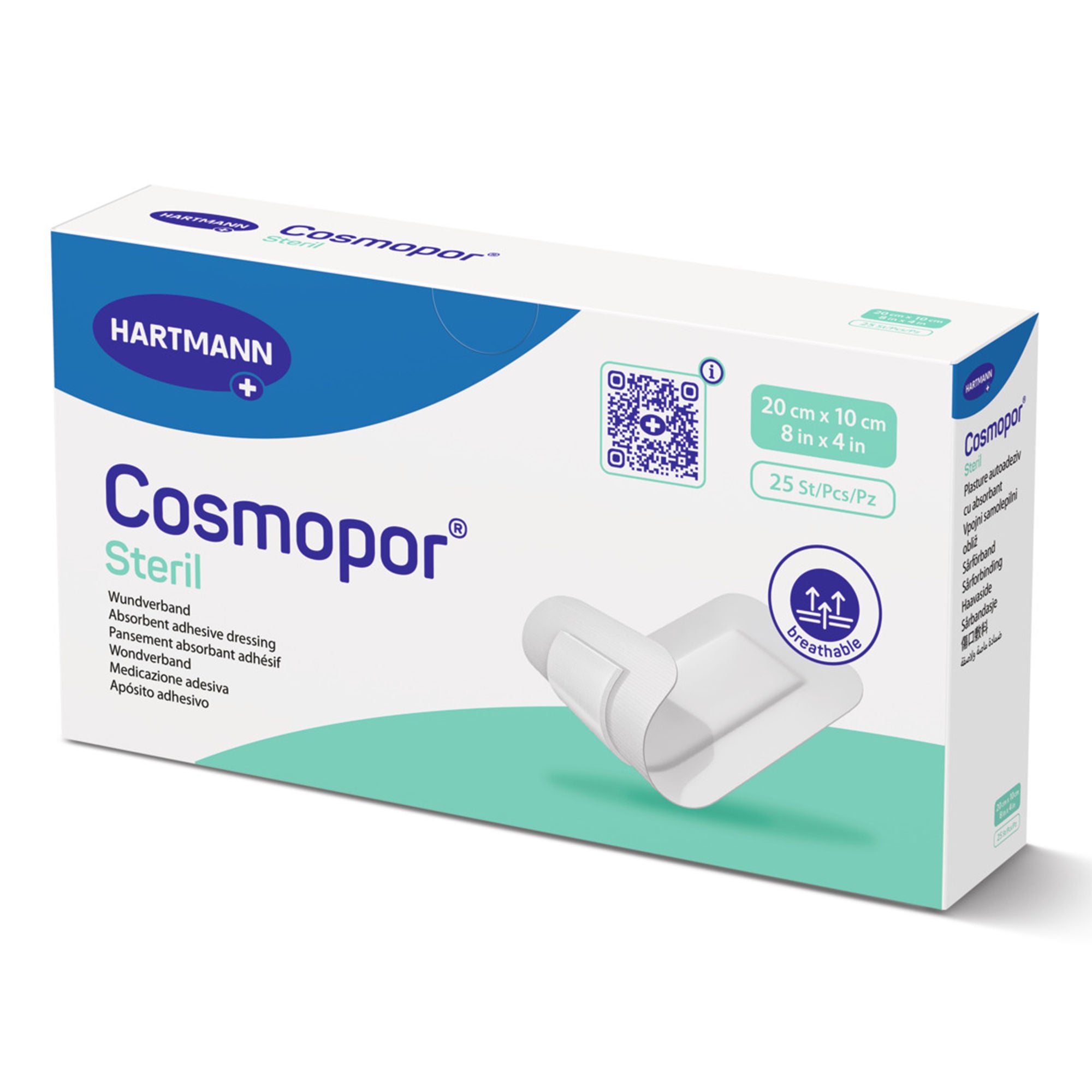 Hartmann - 900812 Island Dressing Cosmopor® Steril 4 X 8 Inch Rectangle Sterile Water Resistant Backing