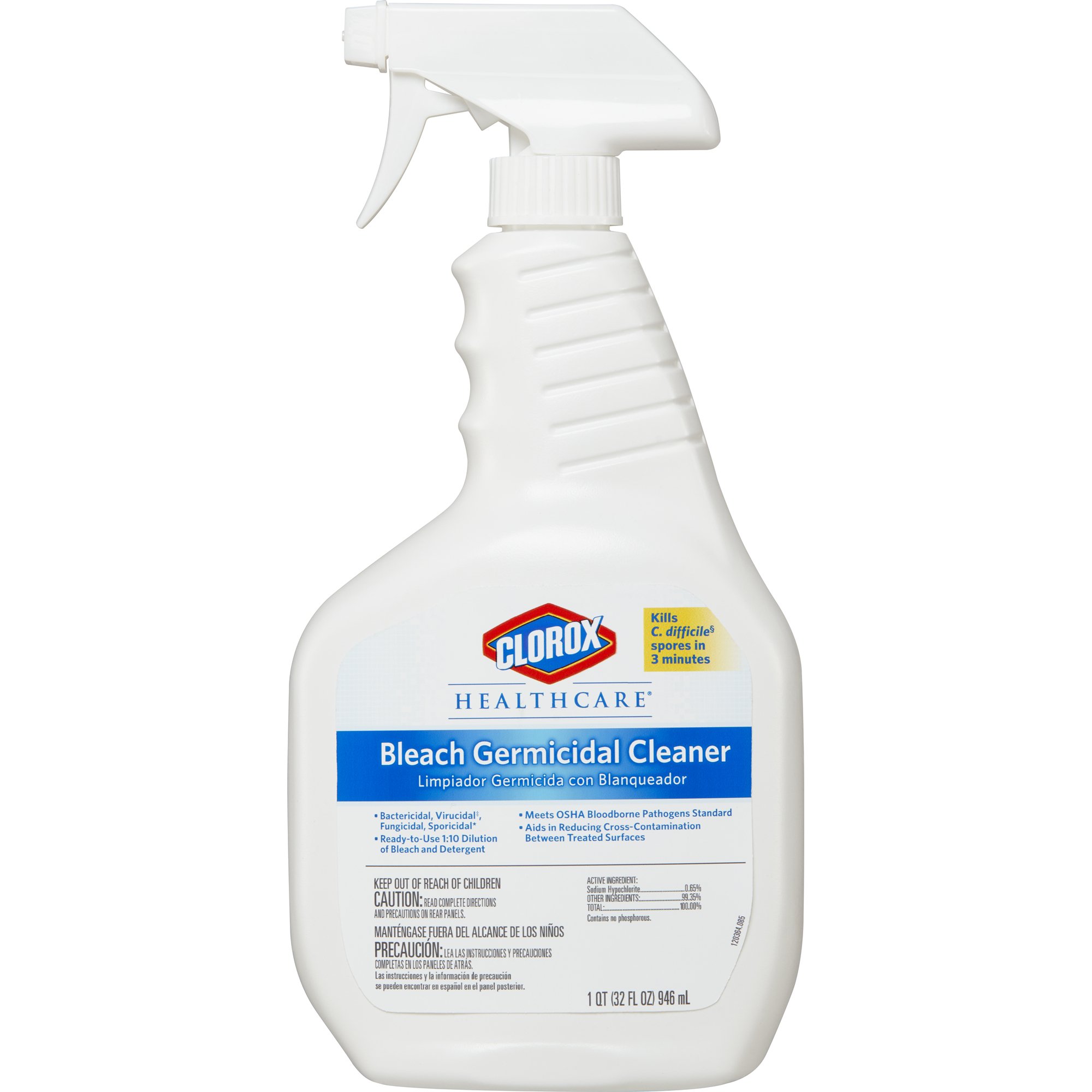 The Clorox Company 68970 - Clorox Healthcare® Bleach Germicidal Cleaner, Spray Bottle, 32 oz. - 1/Each, 6/Case