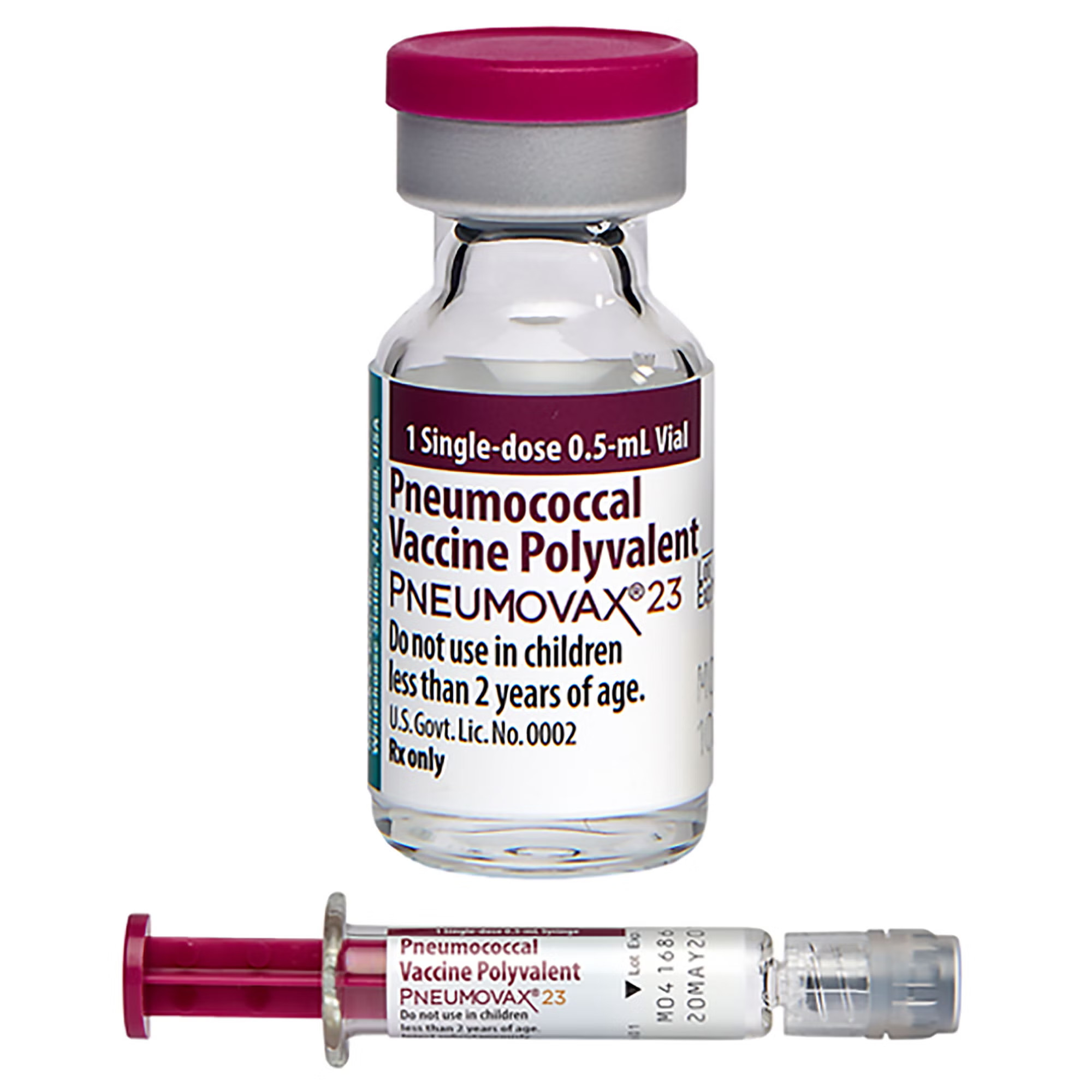 Merck - 00006483703 Pneumovax® 23 Pneumococcal 23 Vaccine Polyvalent 25 mcg / 0.5 mL Injection 0.5 mL