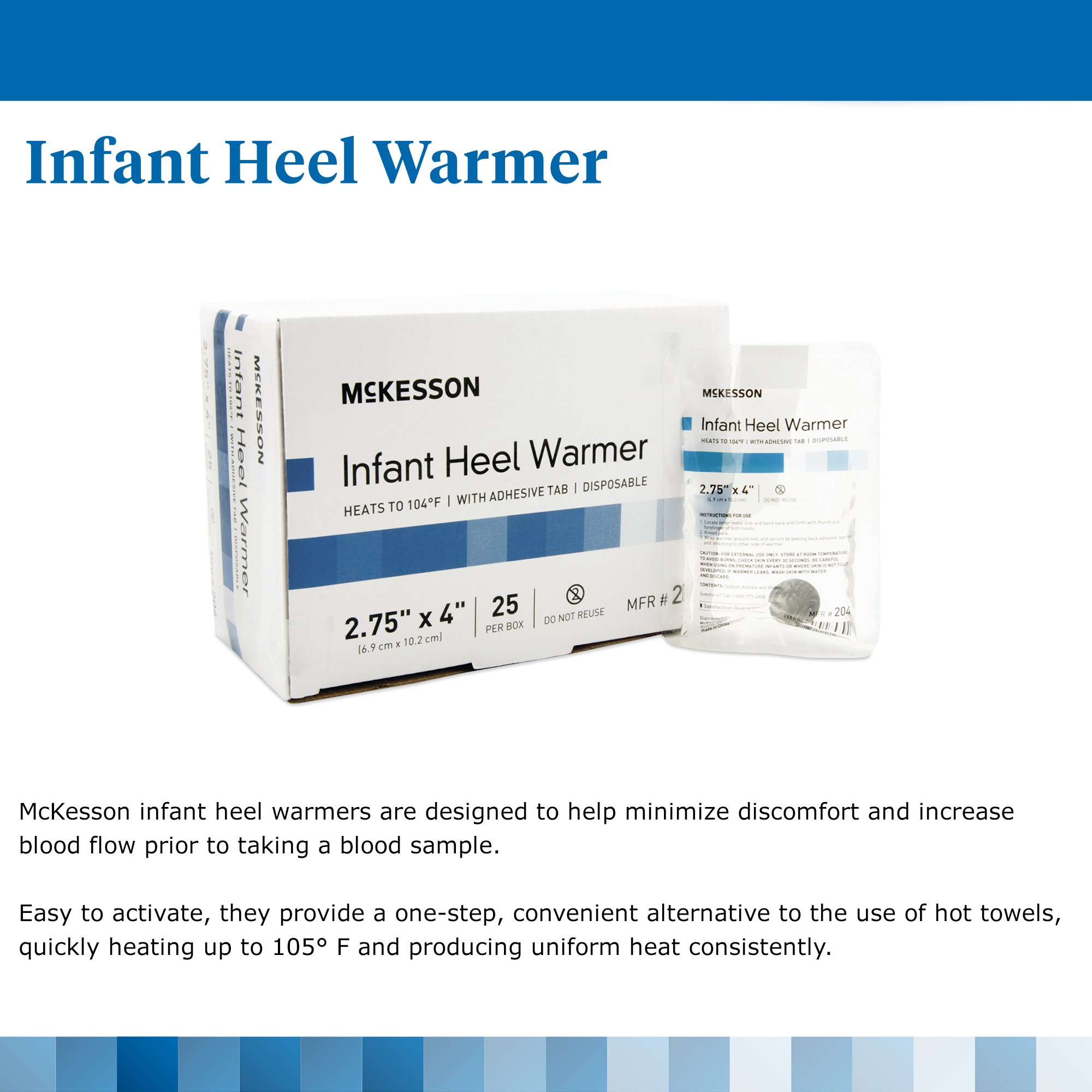 McKesson Brand 204 - McKesson Infant Heel Warmer, 2¾ x 4 Inch - 1/Each, 25/Box, 100/Case