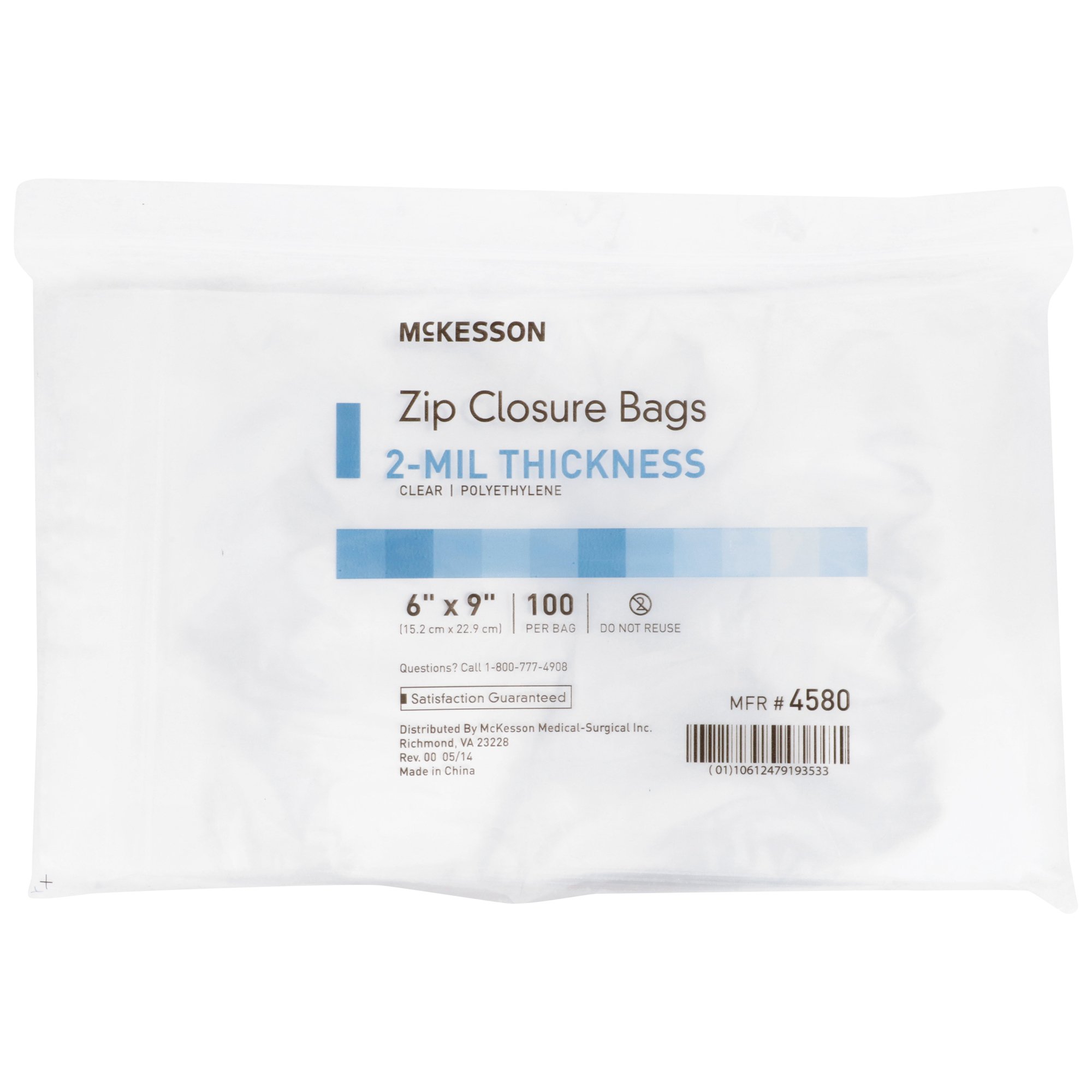 McKesson Brand - 4580 McKesson Zip Closure Bag