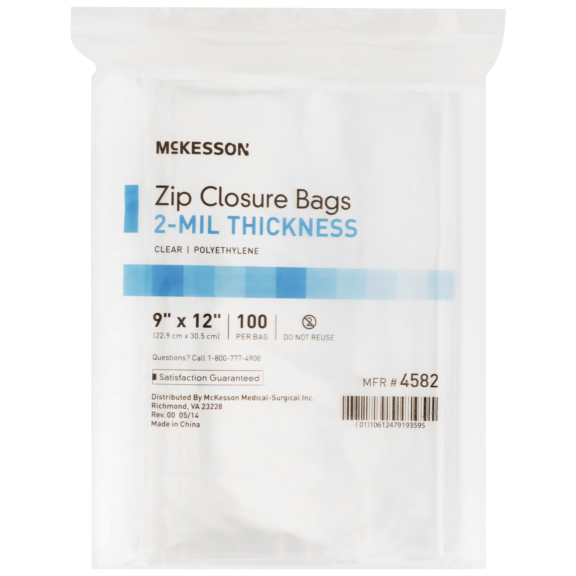 McKesson Brand - 4582 McKesson Zip Closure Bag