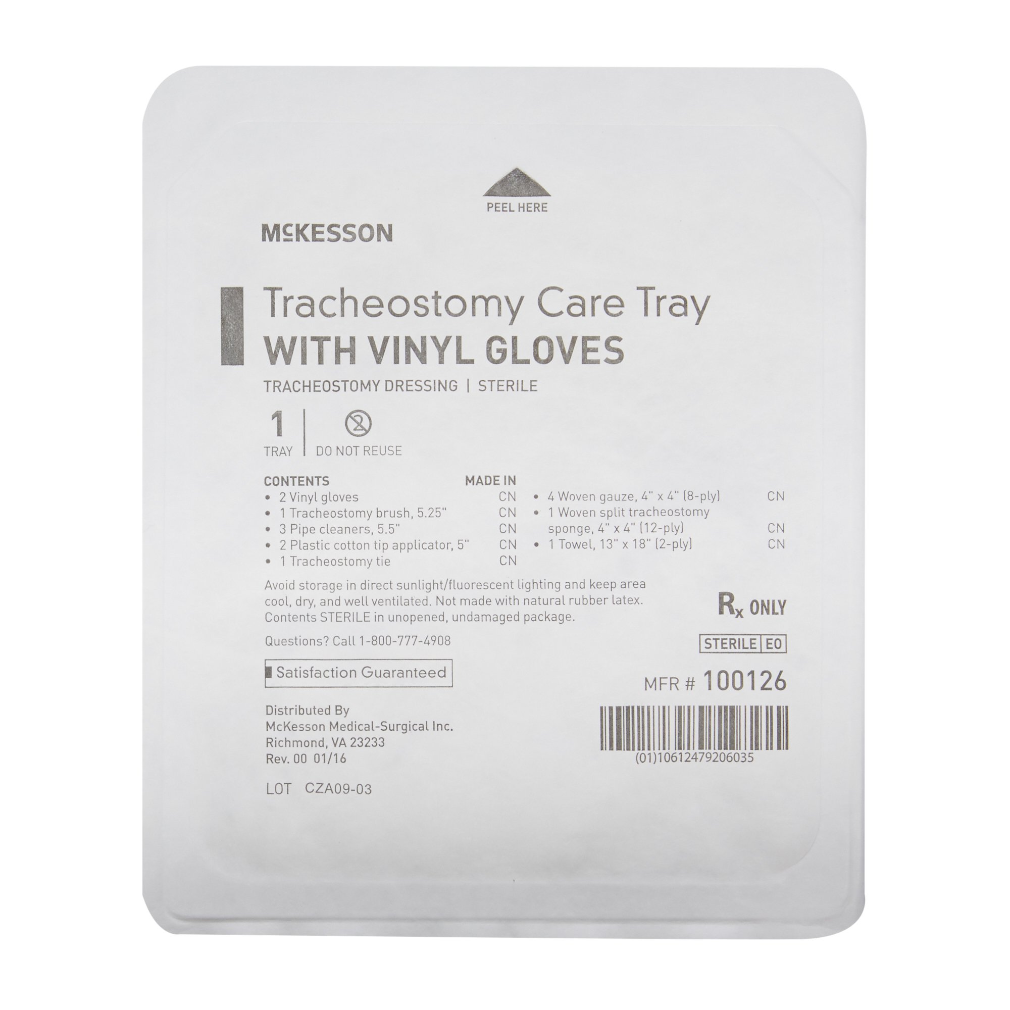 McKesson Brand 100126 - McKesson Tracheostomy Care Tray - 1/Each, 20/Case