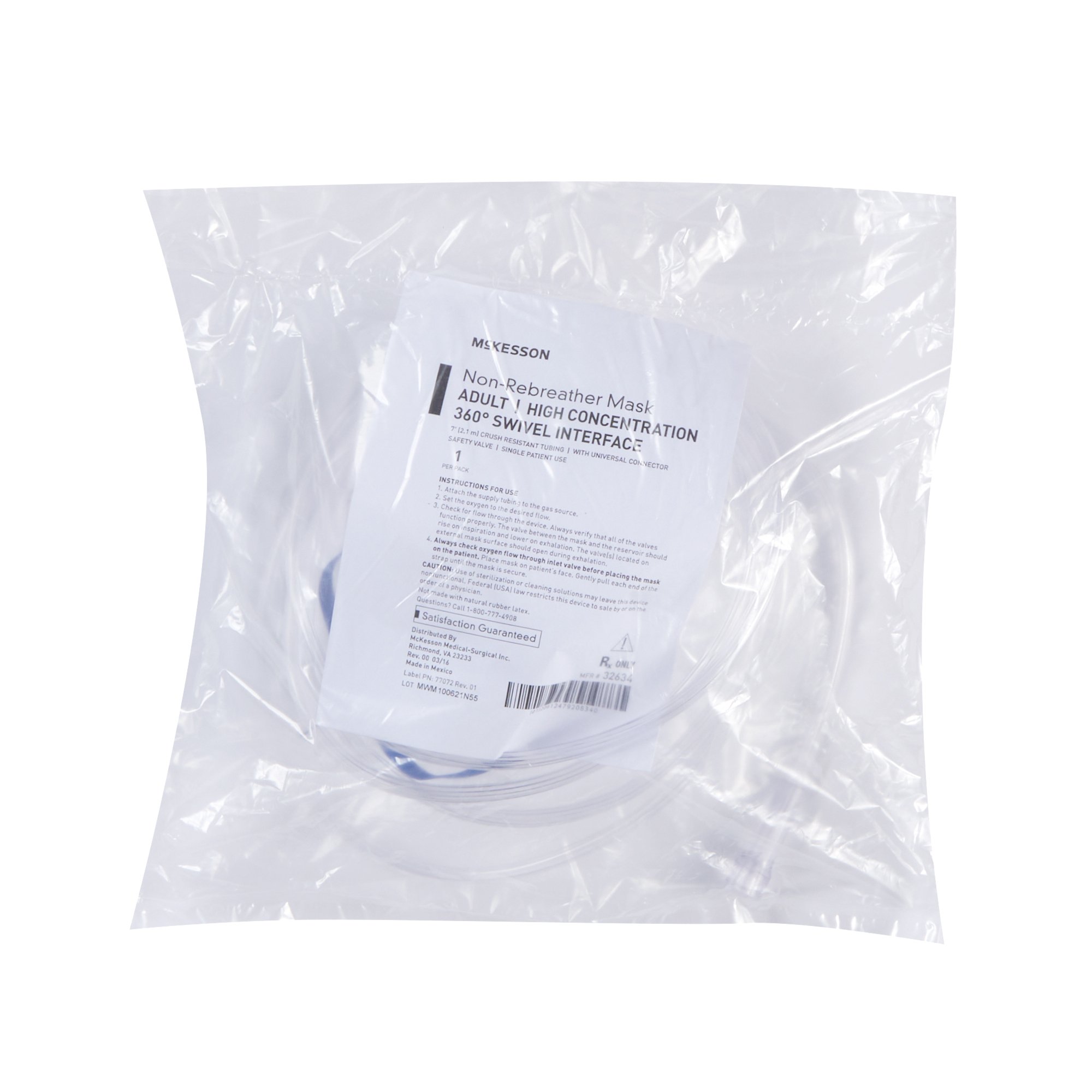 McKesson Brand 32634 - McKesson NonRebreather Oxygen Mask - 1/Each, 50/Case