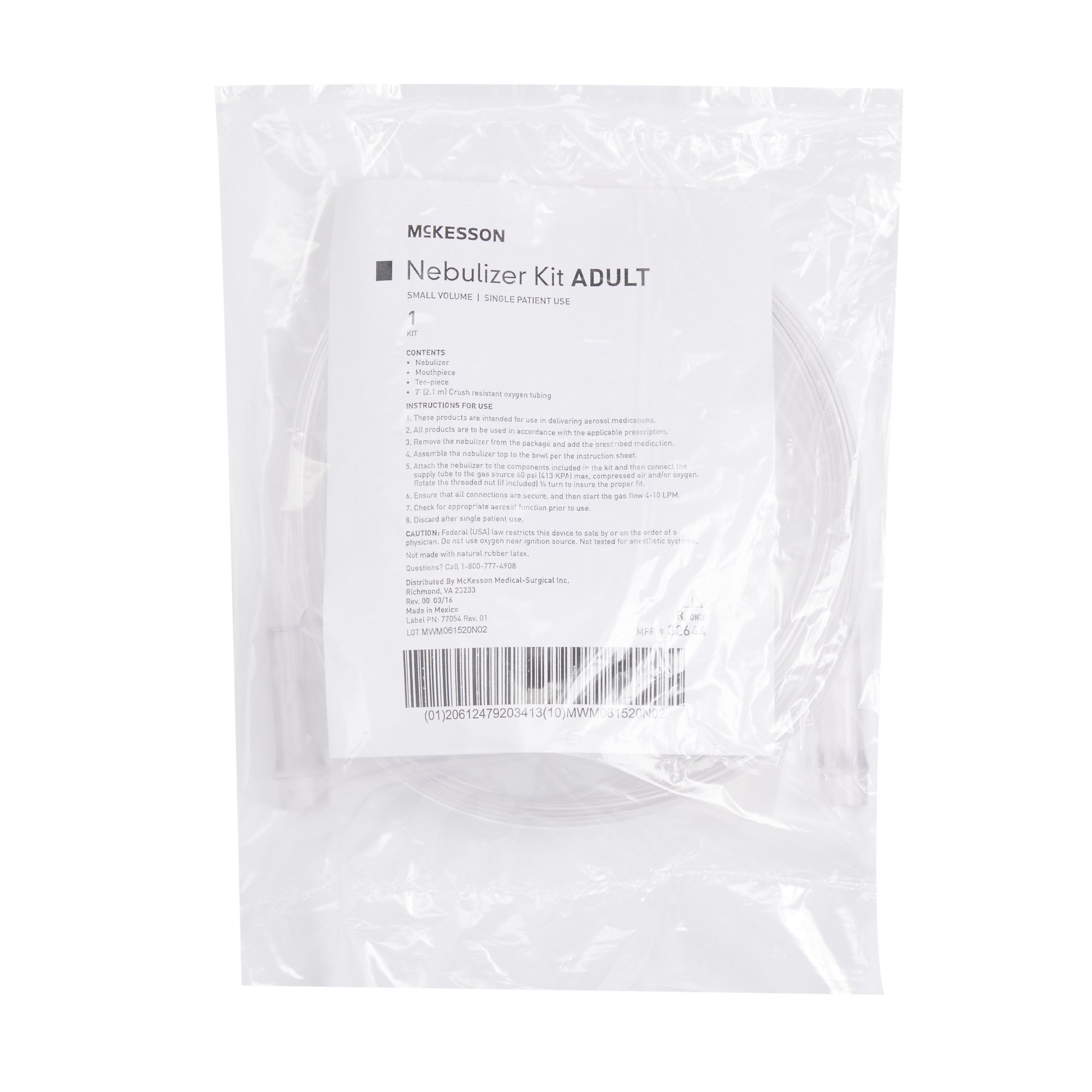 McKesson Brand 32644 - McKesson Nebulizer Kit, Adult Mouthpiece - 1/Each, 50/Case