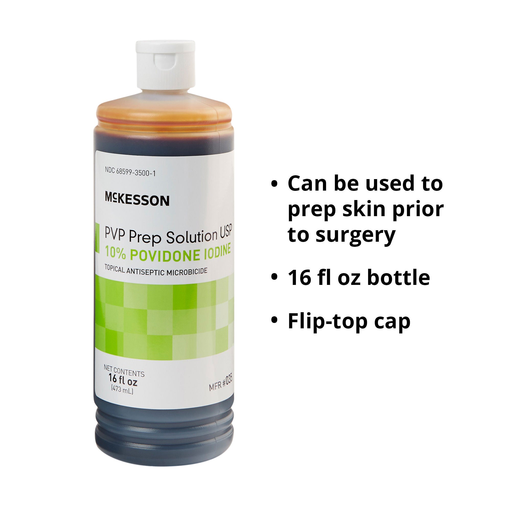McKesson Brand - 035 McKesson Prep Solution 16 oz. Flip-Top Bottle