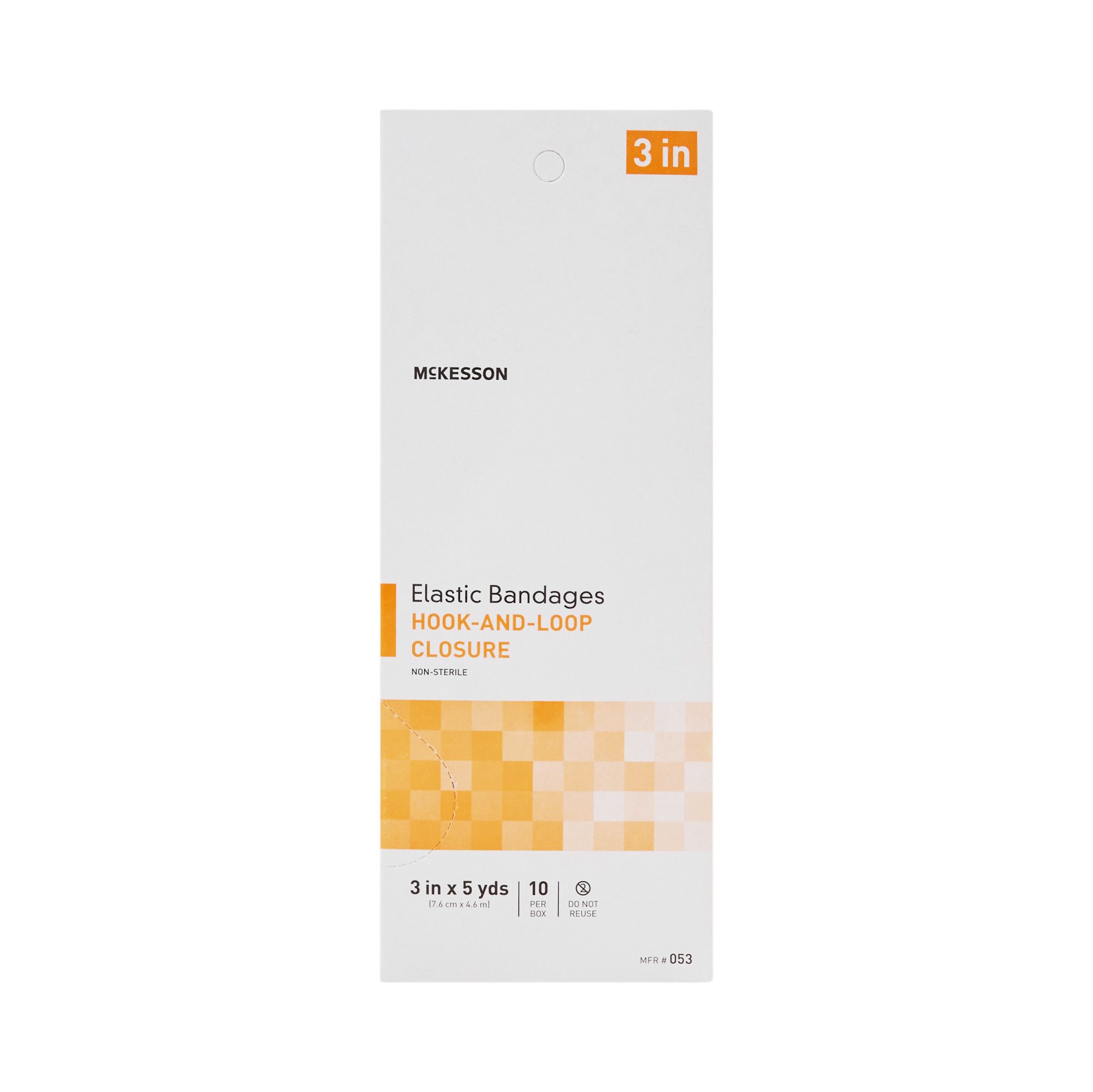 McKesson Brand 053 - McKesson hook-and-loop closure Elastic Bandage, 3 Inch x 5 Yard - 1/Roll, 10/Box, 50/Case