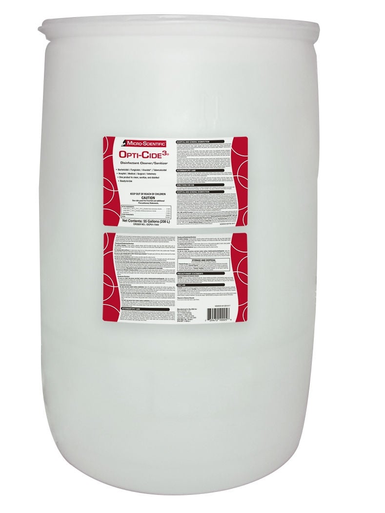 Micro Scientific Industries - NEMSI55 Surface Disinfectant Cleaner Opti-Cide3® Broad Spectrum Manual Pour Liquid 55 gal. Drum Alcohol Scent NonSterile