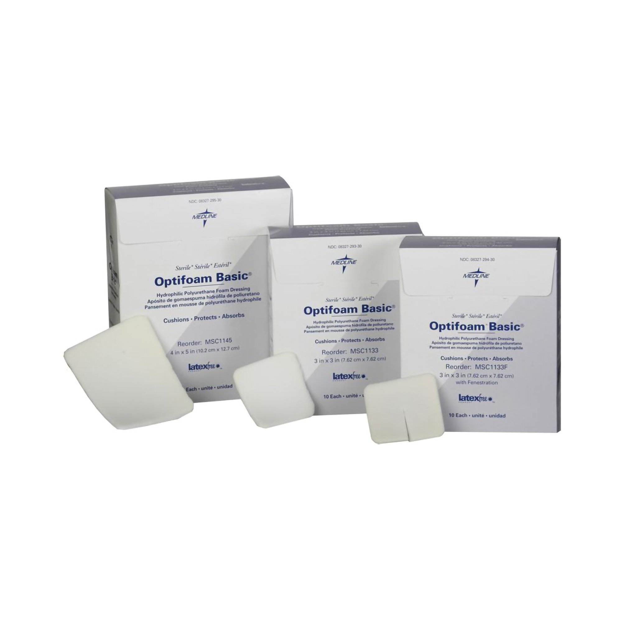 Medline - MSC1145 Optifoam® Basic Nonadhesive without Border Foam Dressing