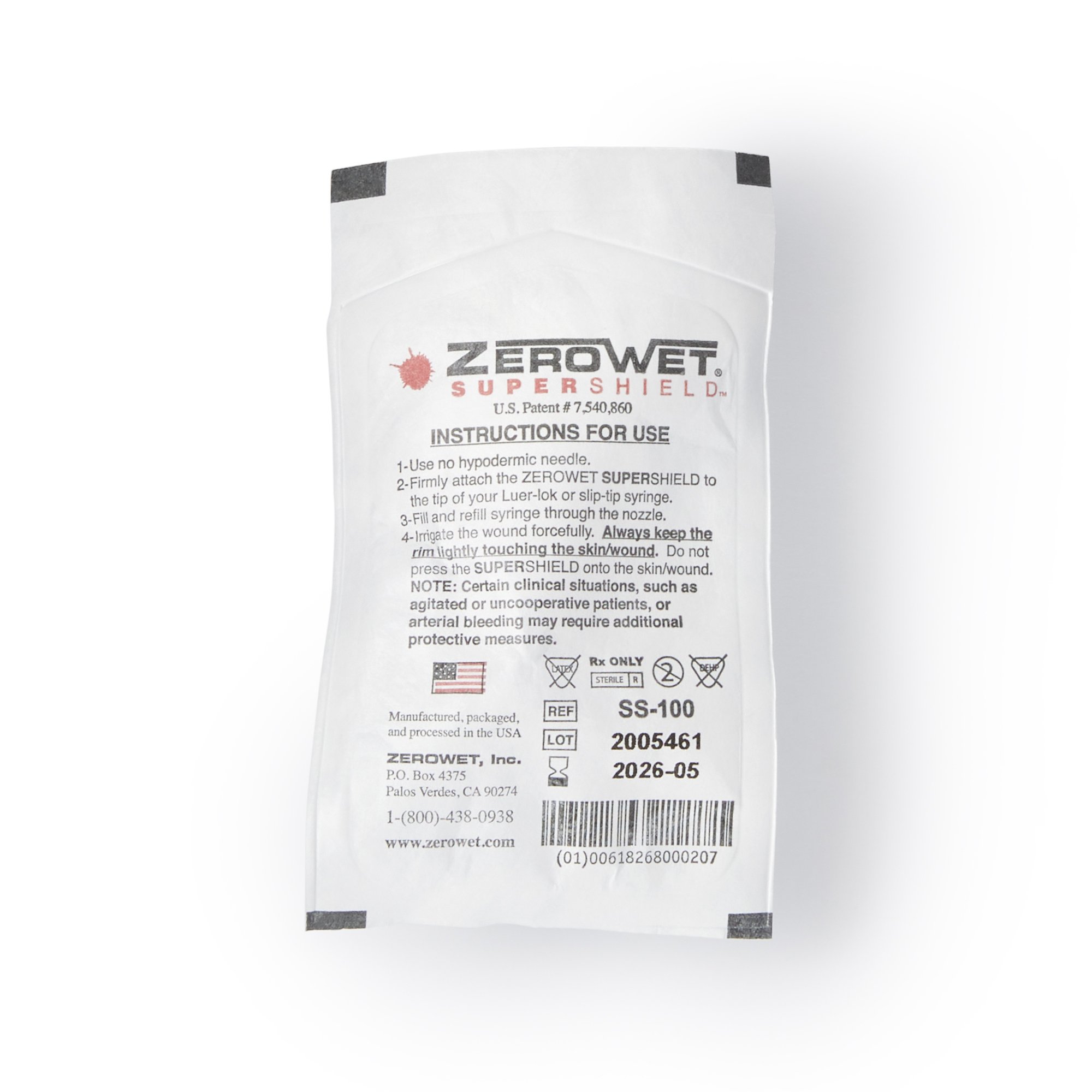 Mar Med Inc SS-100NS - Zerowet SplashShield - 1/Each, 50/Case