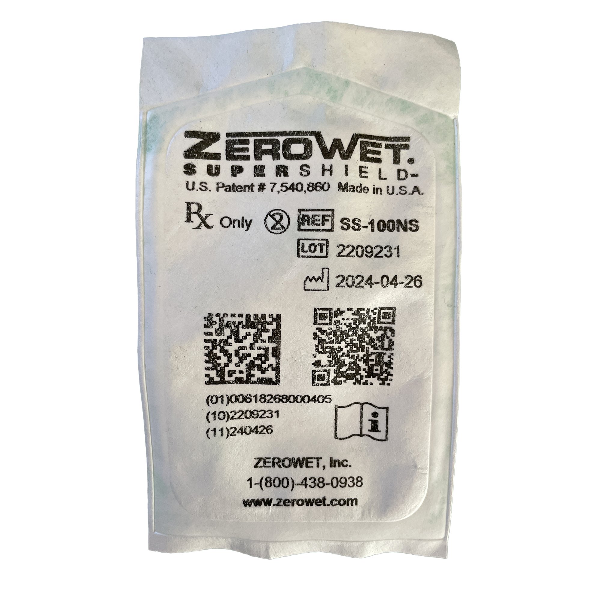 Mar Med Inc SS-100NS - Zerowet SplashShield - 1/Each, 50/Case