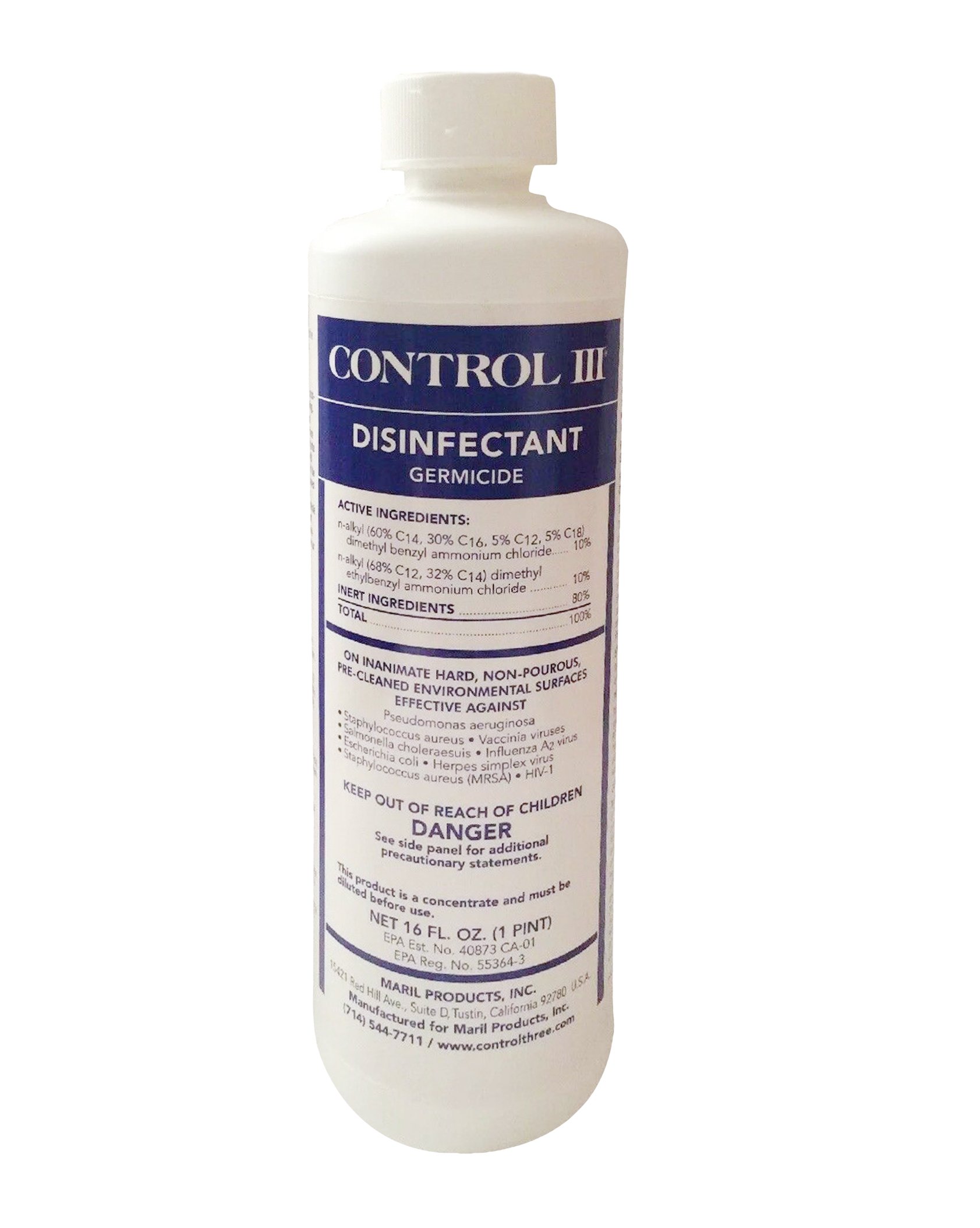 Control III Disinfectant Germicide Surface Disinfectant Cleaner C3-DISP-01 by Maril Products