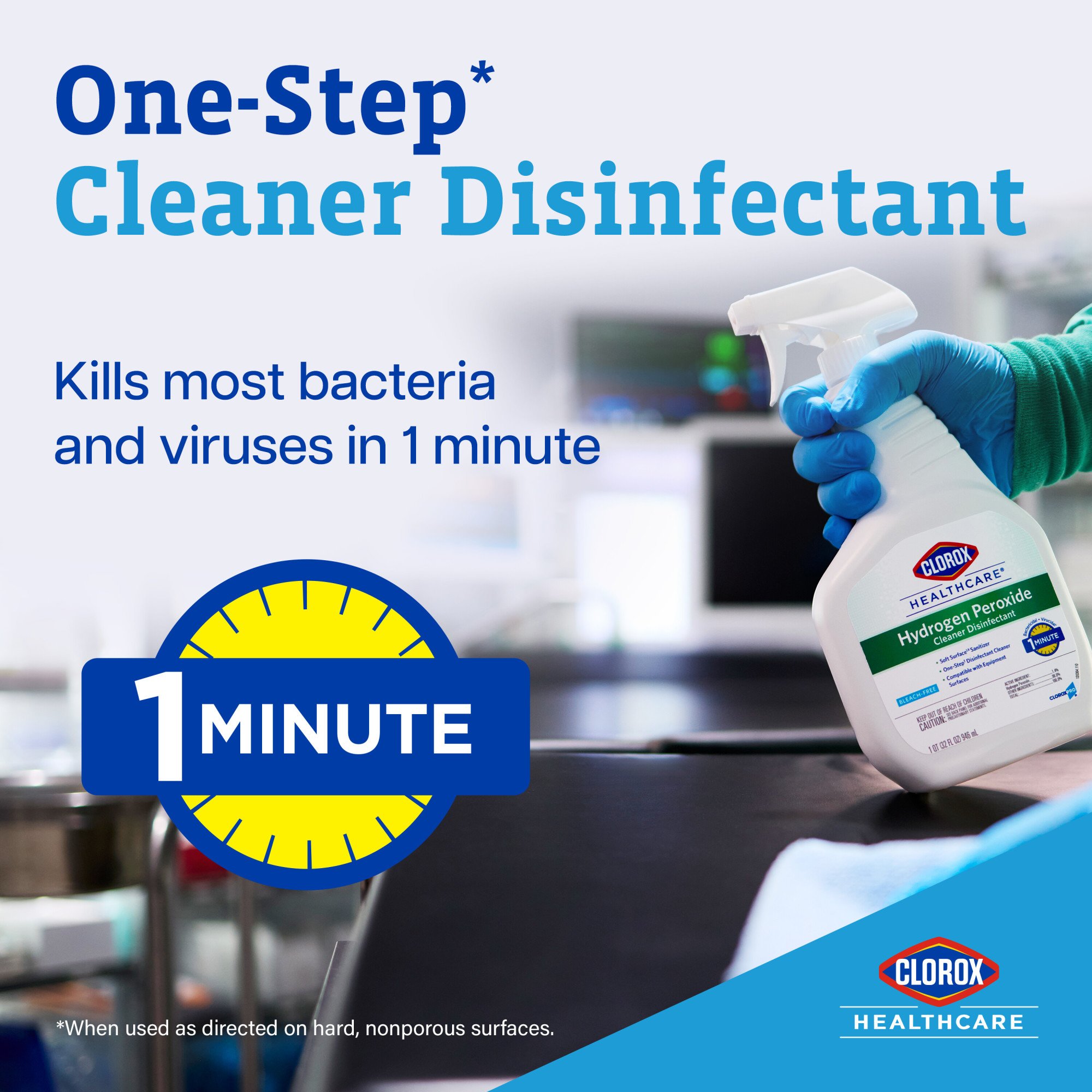 The Clorox Company 30829 - Clorox Healthcare® Hydrogen Peroxide Cleaner Disinfectant, Jug, 1 gal. - 1/Each, 4/Case
