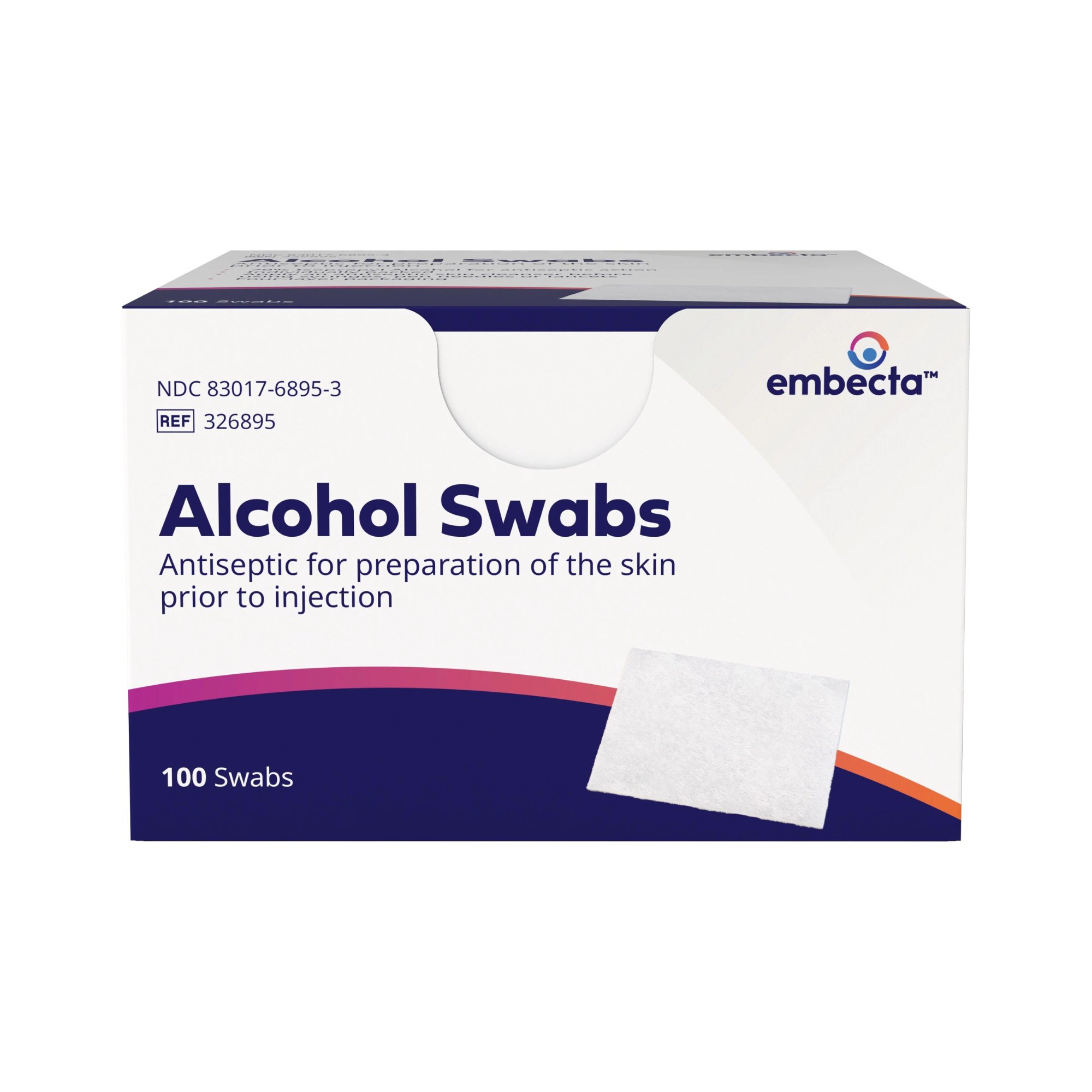 Embecta Medical II LLC 326895 - embecta™ Isopropyl Alcohol Prep Pad, 0.75 x 1 Inch - 1/Each, 100/Box, 1200/Case