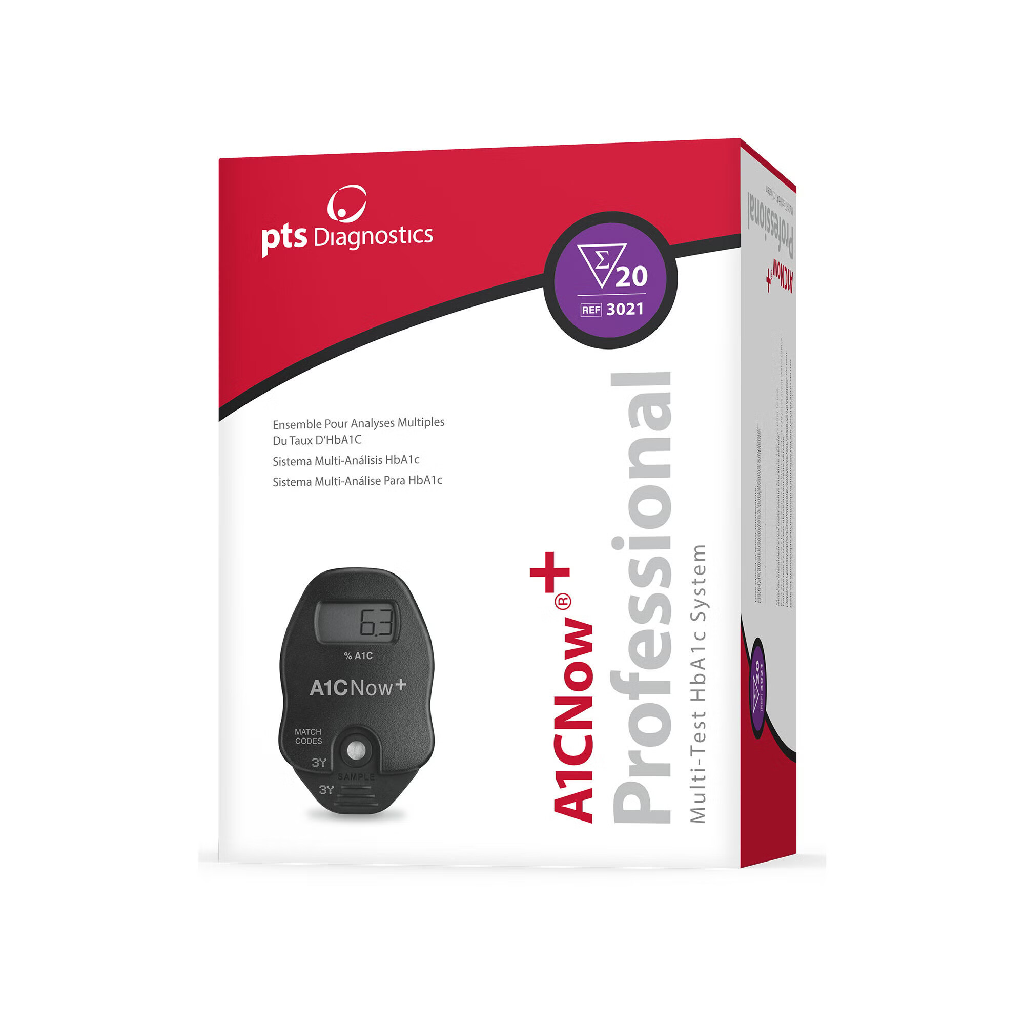 PTS Diagnostics - 3021 HbA1c Test Kit A1CNow®+ HbA1c Test 20 Tests CLIA Waived