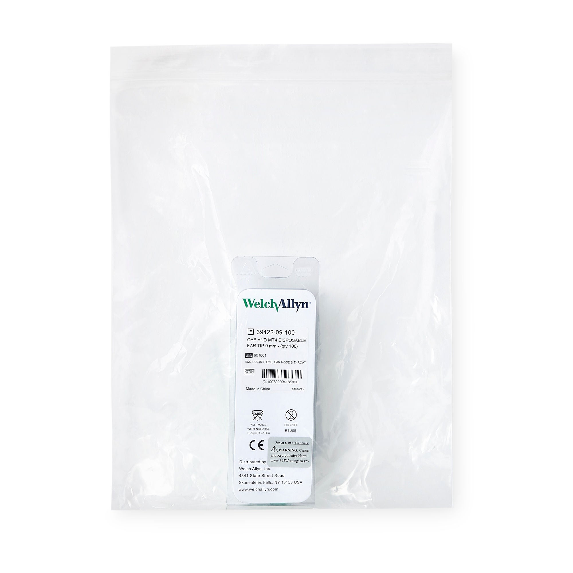 Welch Allyn - 39422-09-100 Audiometer Eartip 9 mm, Disposable For use with OAE Hearing Screener
