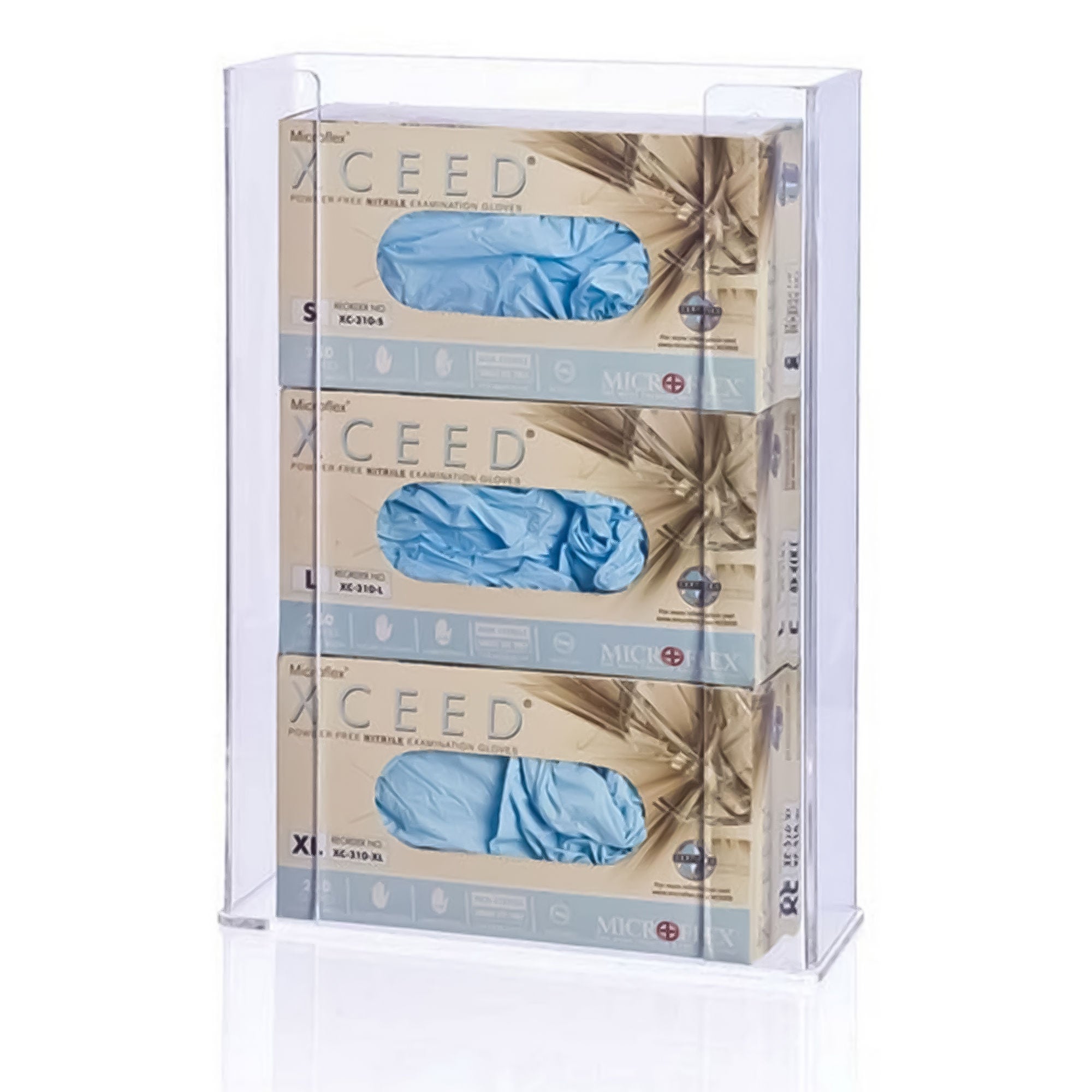 Market Lab Inc - 7333 Glove Box Holder Wall Mount 3-Box Capacity Clear 4-1/4 X 10-1/2 X 15-1/2 Inch Acrylic