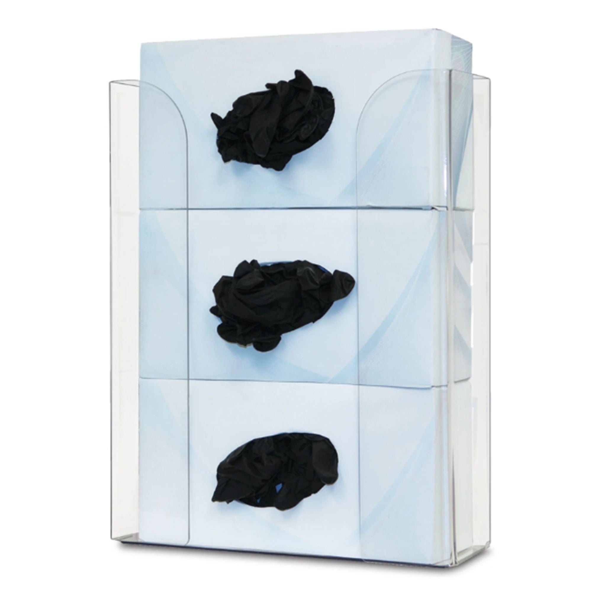 Market Lab Inc - 7333 Glove Box Holder Wall Mount 3-Box Capacity Clear 4-1/4 X 10-1/2 X 15-1/2 Inch Acrylic