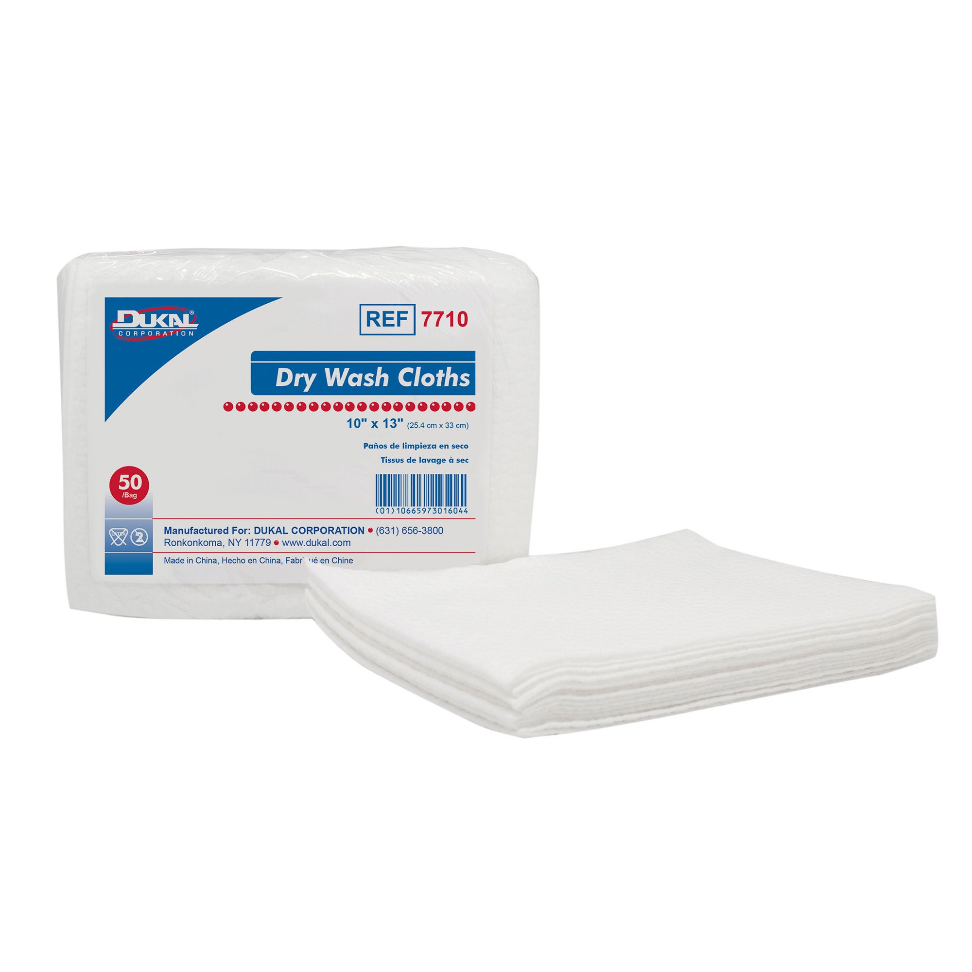Dukal - 7710 Washcloth Dukal 10 X 13 Inch White Disposable