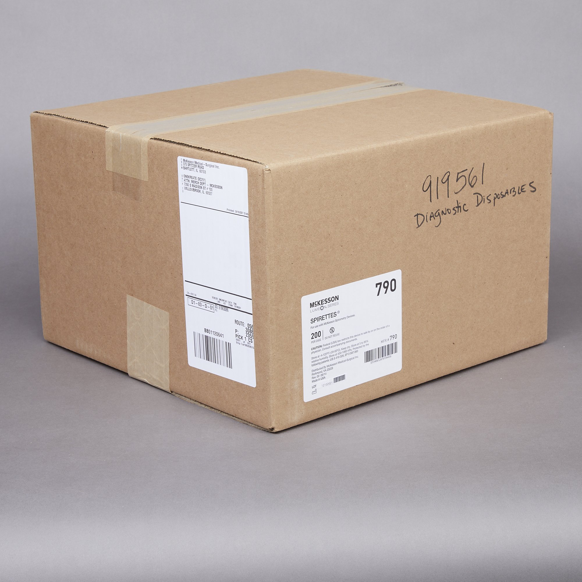 McKesson Brand 790 - McKesson Lumeon™ Disposable Spirettes® Mouthpiece - 200/Case