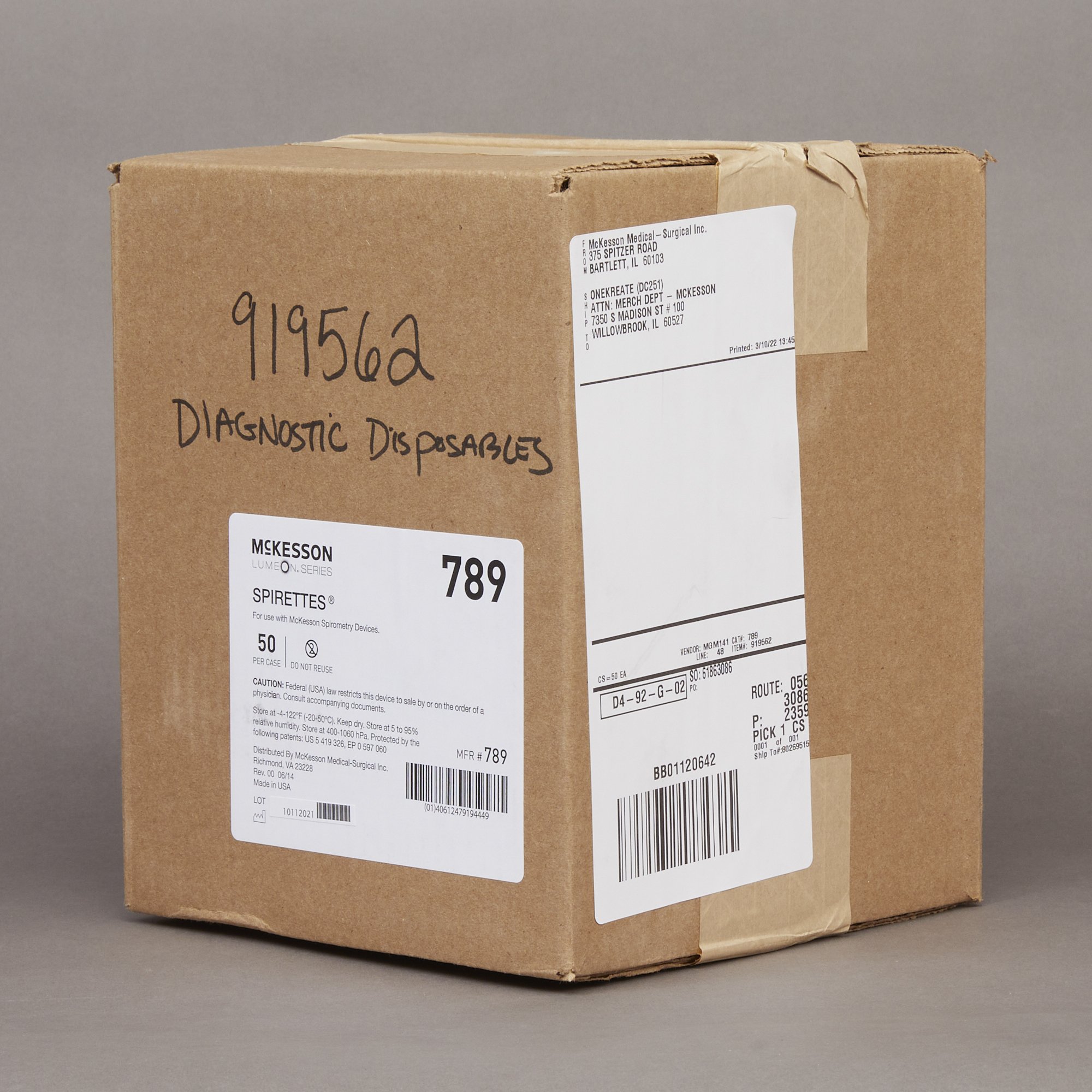 McKesson Brand 789 - McKesson Lumeon™ Disposable Spirettes® Mouthpiece - 50/Case