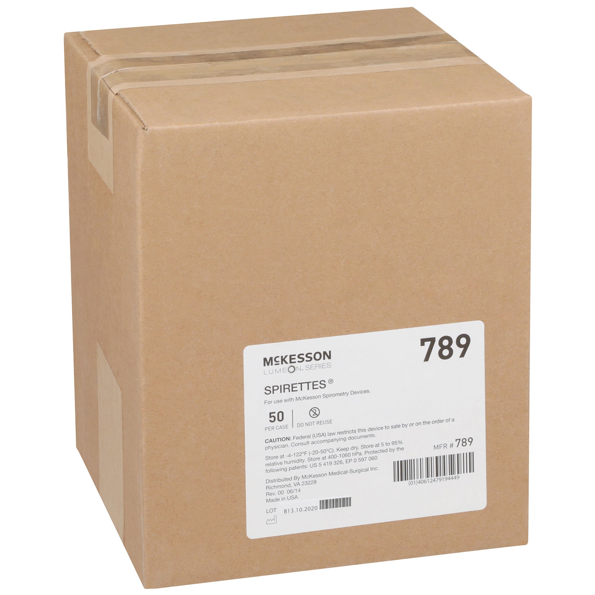 McKesson Brand 789 - McKesson Lumeon™ Disposable Spirettes® Mouthpiece - 50/Case