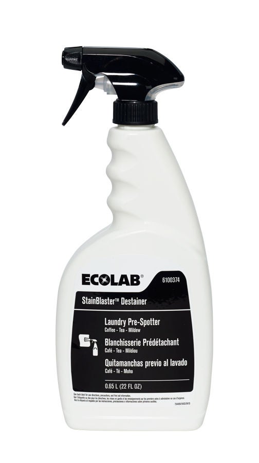 Ecolab - 6100374 Laundry Pre-Spotter Ecolab® StainBlaster™ Destainer 22 oz. Pump Bottle Liquid Unscented
