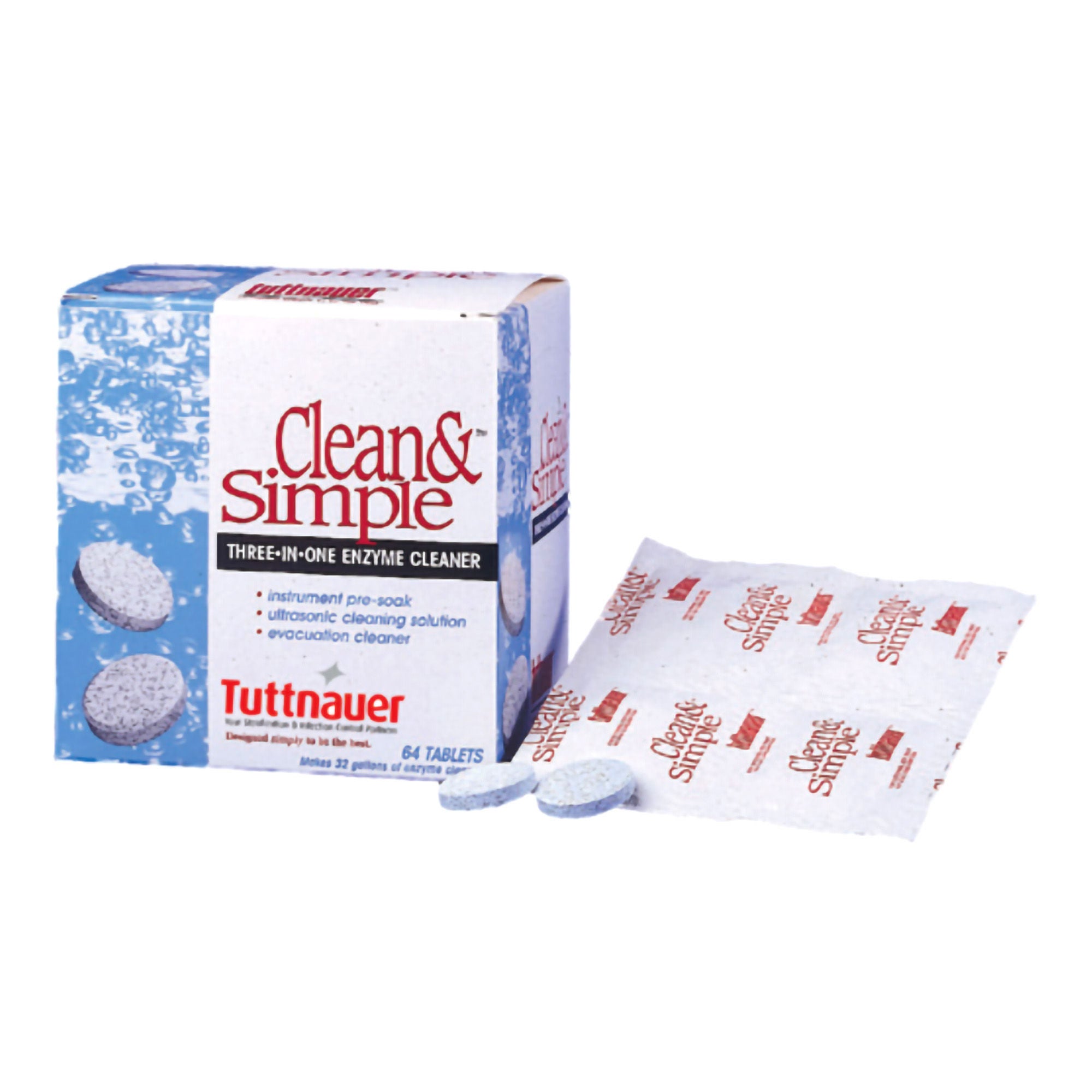 Tuttnauer USA - CS0064 Ultrasonic / Enzymatic Solution Clean & Simple Tablet