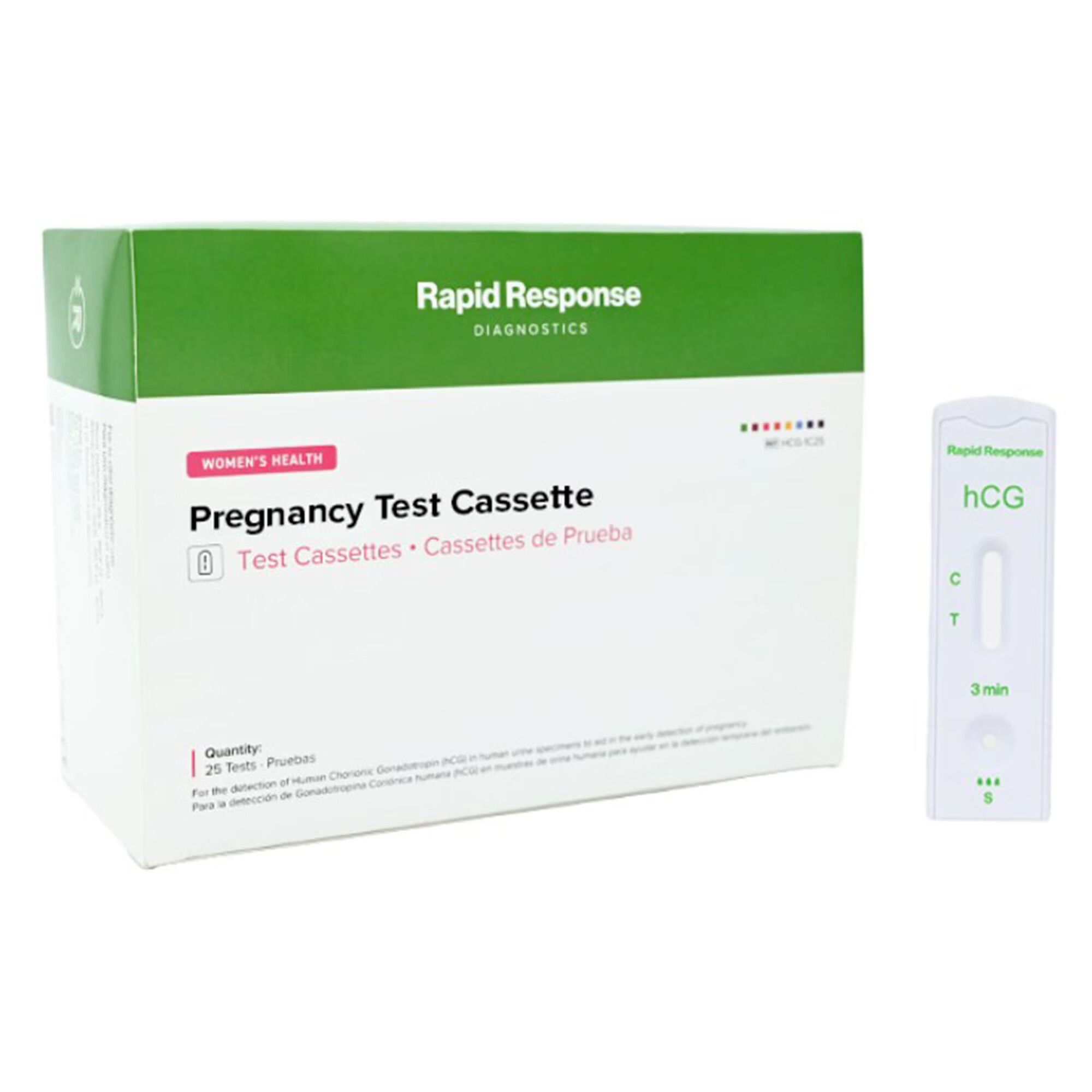 BTNX - HCG-1C25 Reproductive Health Test Kit Rapid Response™ hCG Pregnancy Test 25 Tests CLIA Waived