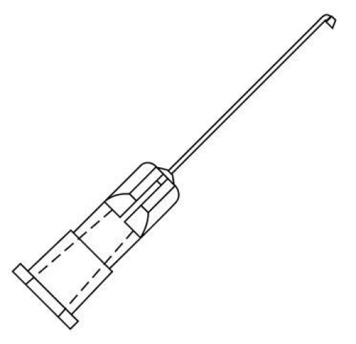 Oasis - 4036J Hydrodissection Cannula 27 Gauge 90° Angled 1 mm Flattened Tip