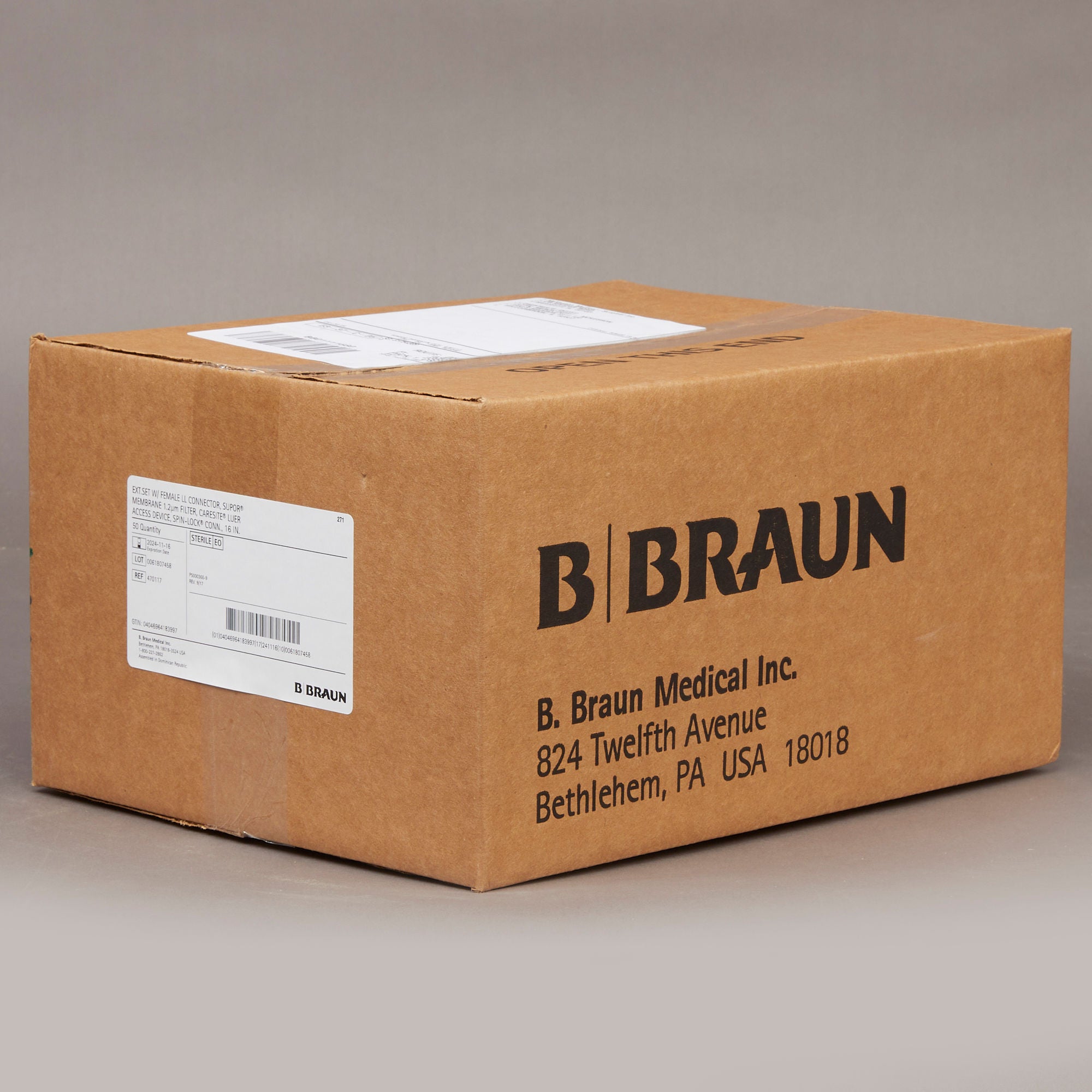 B. Braun - 470117 IV Extension Set Filterflow® Needle-Free Port 16 Inch Tubing 1.2 Micron Filter Sterile