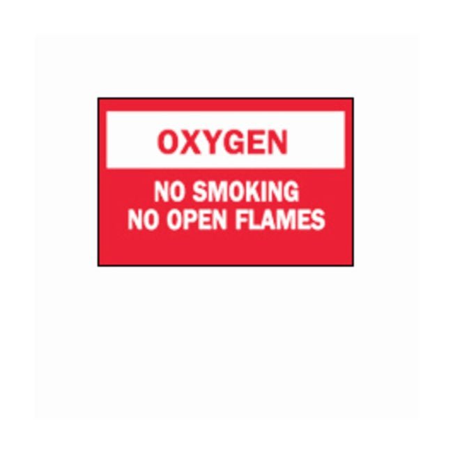 Fisher Anatomical - 19102448 Door Sign Caution Brady™ Oxegen: No Smoking No Open Flames