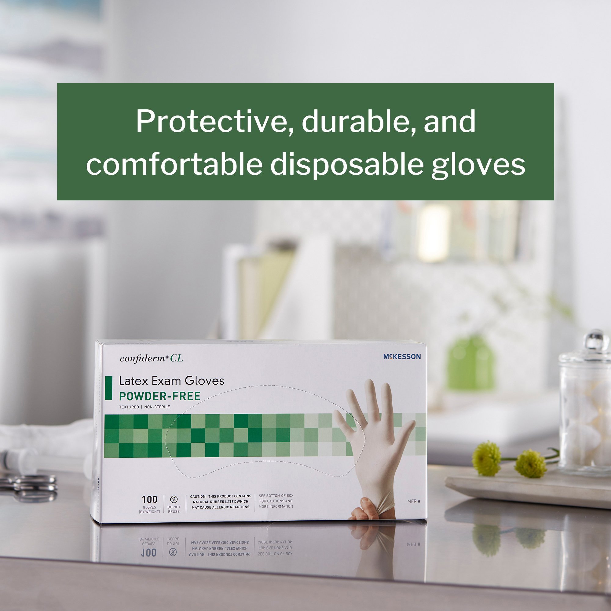 McKesson Brand 14-422 - McKesson Confiderm® CL Latex Gloves, Extra-Small, Ivory - 100/Box, 1000/Case