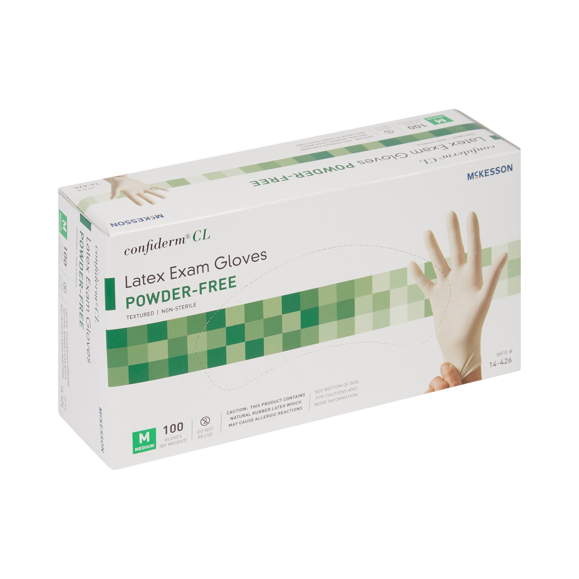 McKesson Brand 14-426 - McKesson Confiderm® CL Latex Exam Glove, Medium, Ivory - 100/Box, 1000/Case