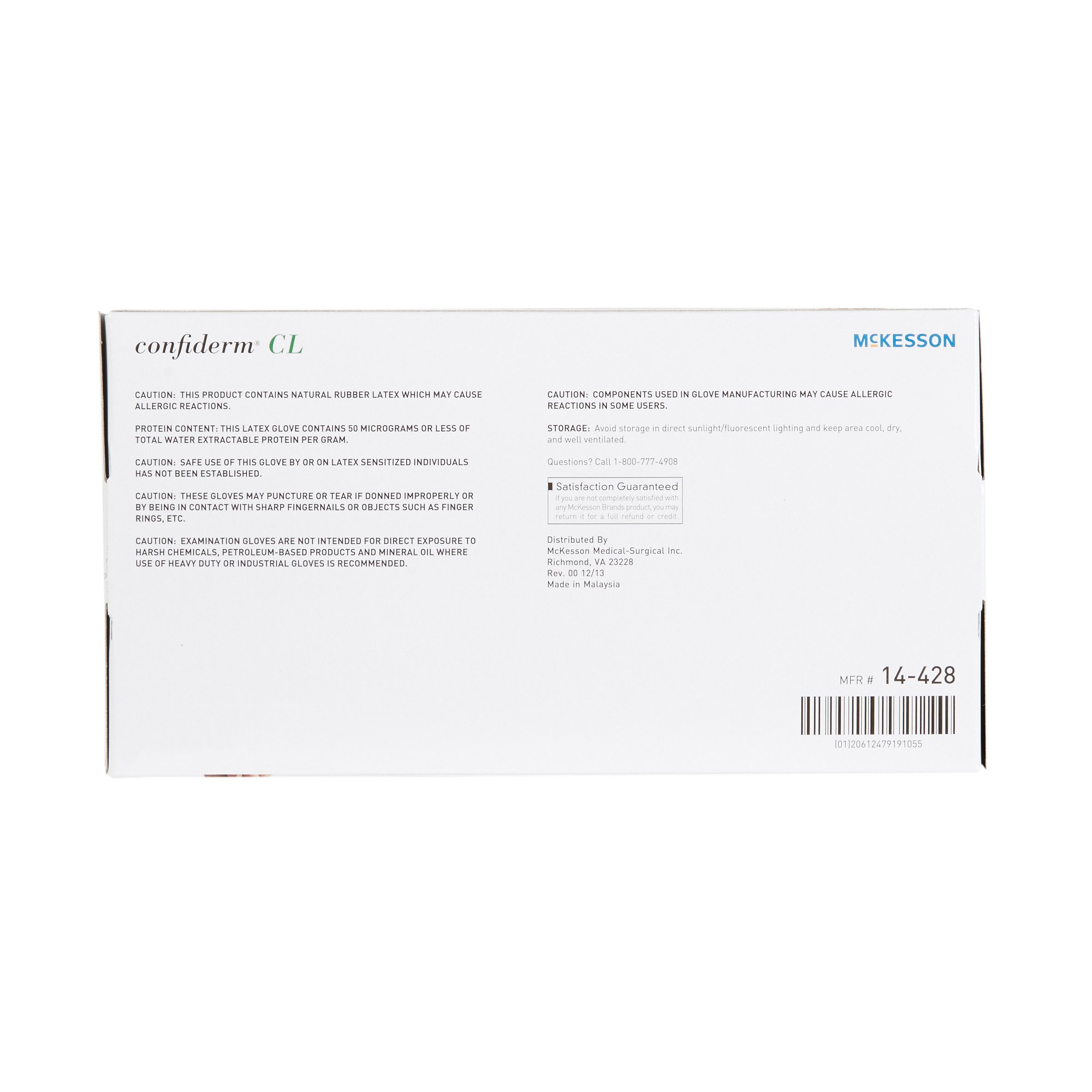 McKesson Brand 14-428 - McKesson Confiderm® CL Latex Exam Glove, Large, Ivory - 100/Box, 1000/Case